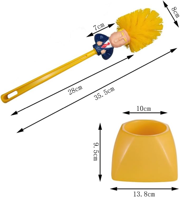Bathroom Donald Trump Toilet Brush with Holder Cleaning Brush Set - Funny Gift