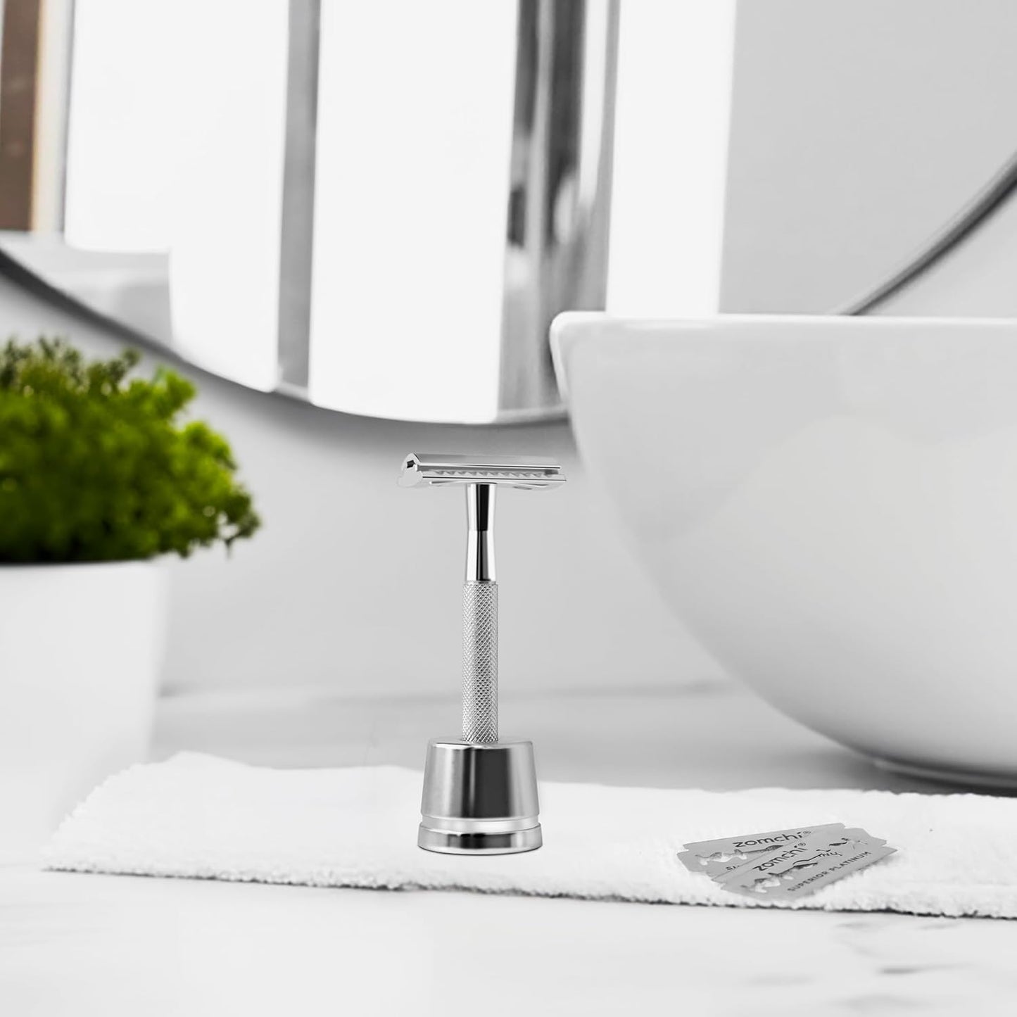 Rasierhobel Herren und Damen, Rasierhobel Metall, Zero Waste Safety Razor, Rasierhobel Geschlossener Kamm, Naßrasierer Herren und Damen, Bodyrasierer für Männer und Frauen, Metall Rasierer Plastikfrei