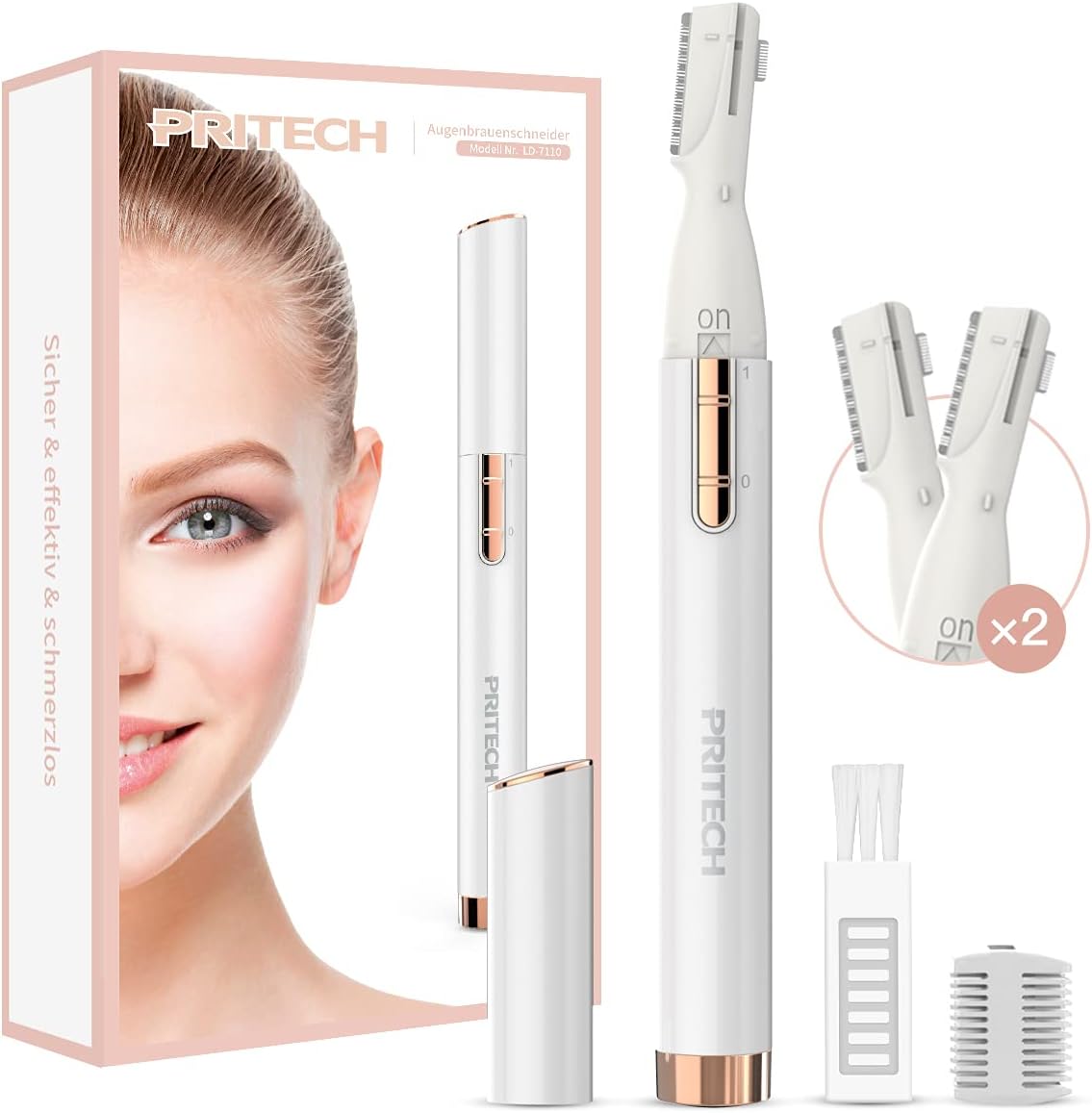 Elektrorasierer Damen Augenbrauen Rasier Trimmer Tragbarer Mini-Augenbrauen-Gesichtsrasierer-Trimmer für Frauen Augenbrauen/ Gesicht/ Körper/ Gesichtsbehandlung, Präzisionsrasur,keine Schnittgefahr