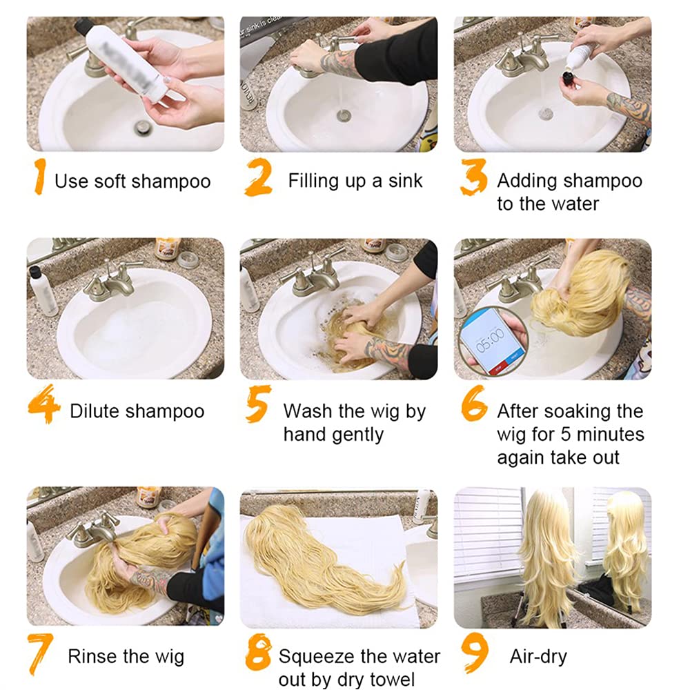 Lange Lockige Ombre Braun zu Blond Perücken für Frauen Synthetisches Haar Hitzebeständig Ombre Perücke für Tägliche Party Cosplay Verwendung