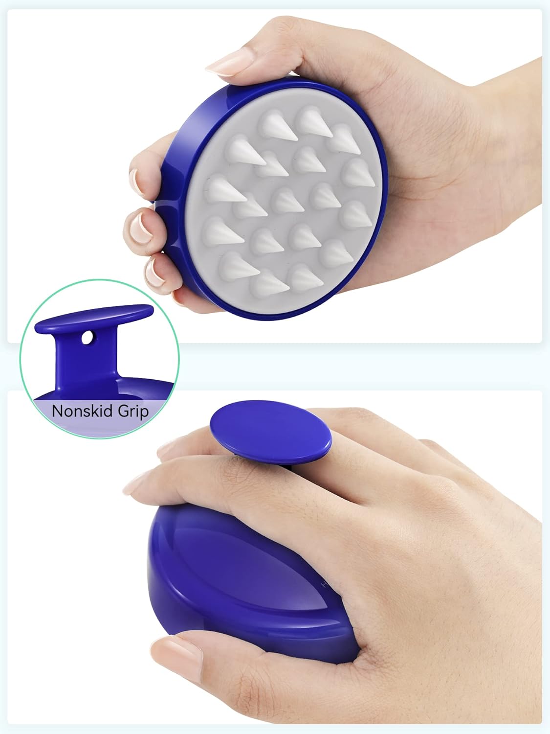 Kopfhaut Massagebürste, Kopfmassage Bürste mit weichen Silikonborstn, Haarmassagebürsten für die Haarpflege Entspannen Sie die Kopfhaut, Haarmassage für Männer, Frauen, Kinder, Himmelblau