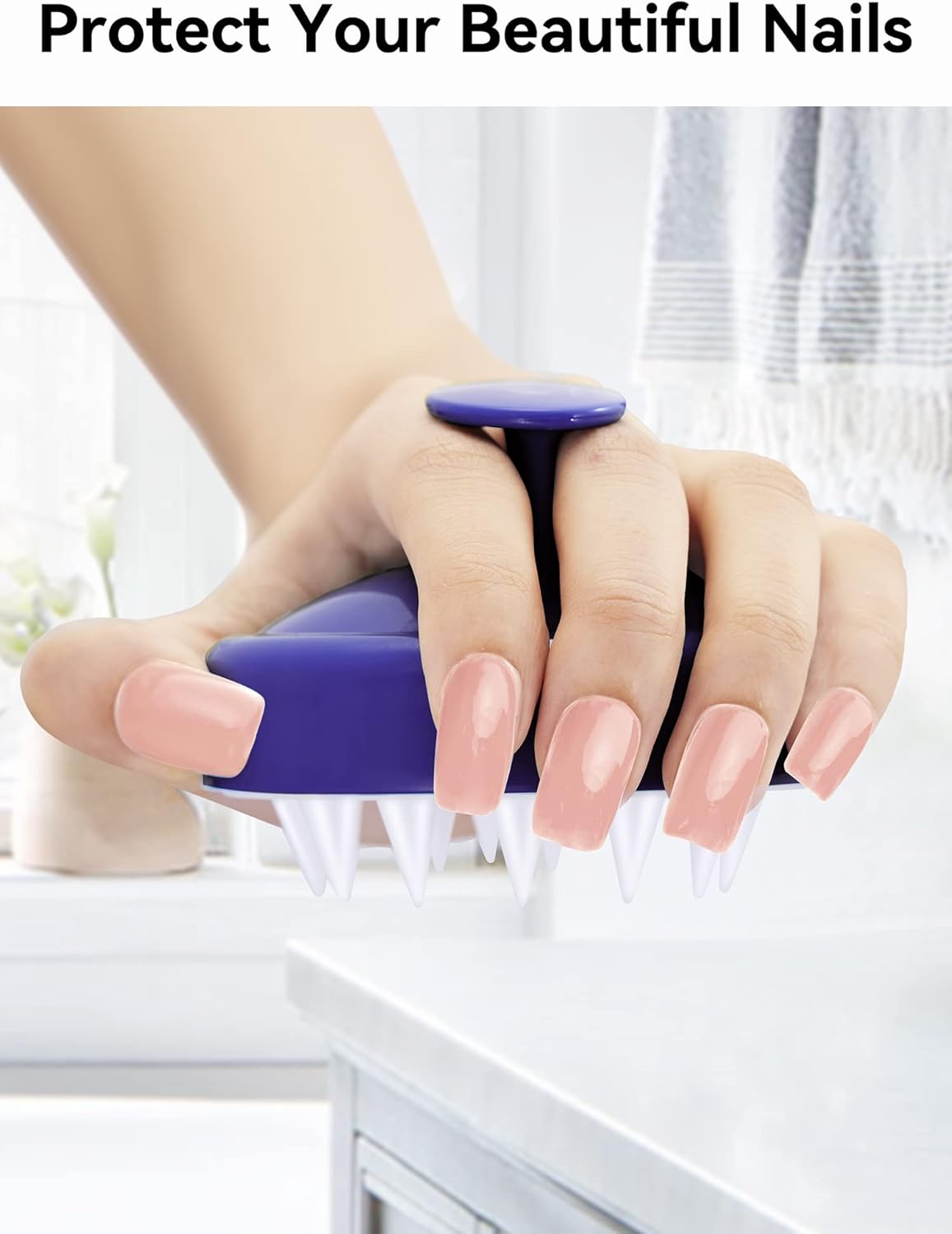 Kopfhaut Massagebürste, Kopfmassage Bürste mit weichen Silikonborstn, Haarmassagebürsten für die Haarpflege Entspannen Sie die Kopfhaut, Haarmassage für Männer, Frauen, Kinder, Himmelblau