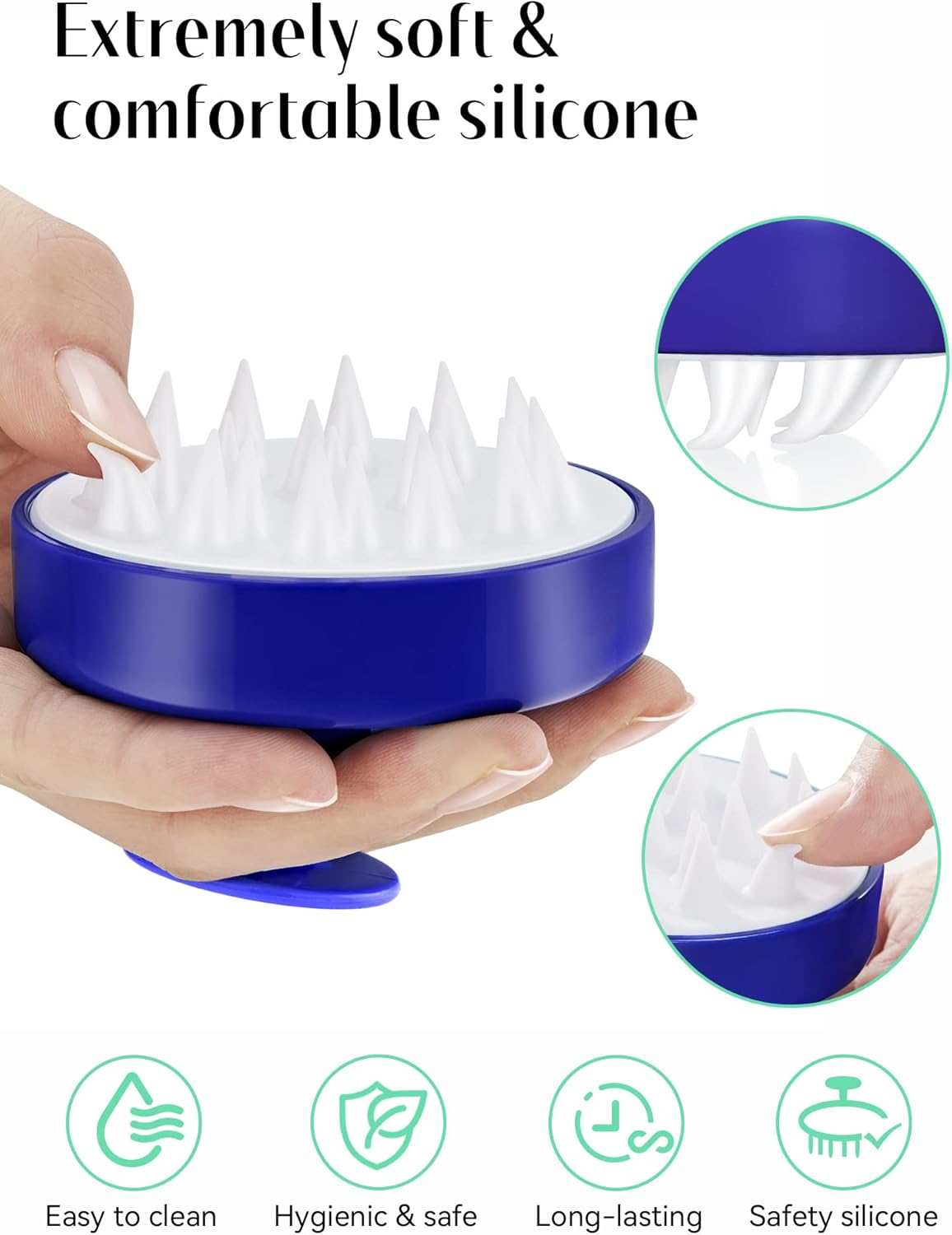 Kopfhaut Massagebürste, Kopfmassage Bürste mit weichen Silikonborstn, Haarmassagebürsten für die Haarpflege Entspannen Sie die Kopfhaut, Haarmassage für Männer, Frauen, Kinder, Himmelblau