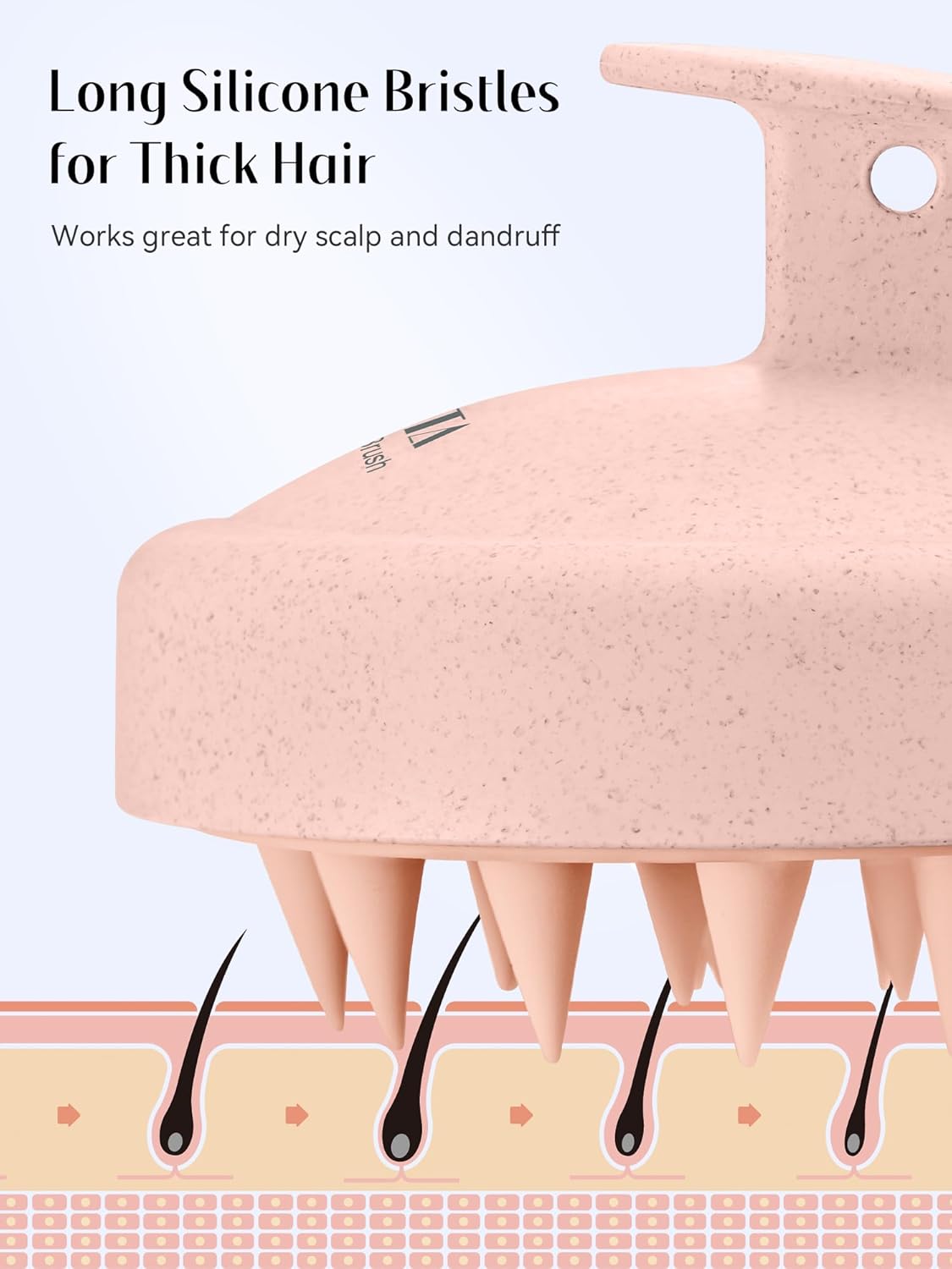 Kopfhaut Massagebürste, Kopfmassage Bürste mit weichen Silikonborstn, Haarmassagebürsten für die Haarpflege Entspannen Sie die Kopfhaut, Haarmassage für Männer, Frauen, Kinder, Himmelblau