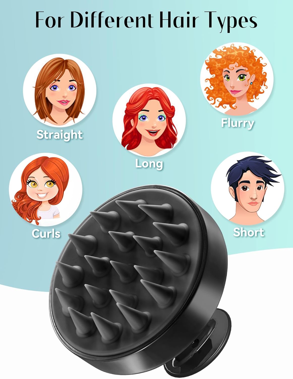 Kopfhaut Massagebürste, Kopfmassage Bürste mit weichen Silikonborstn, Haarmassagebürsten für die Haarpflege Entspannen Sie die Kopfhaut, Haarmassage für Männer, Frauen, Kinder, Himmelblau