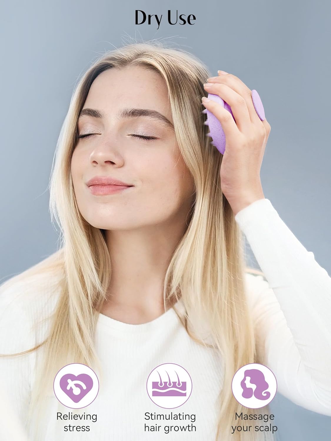 Kopfhaut Massagebürste, Kopfmassage Bürste mit weichen Silikonborstn, Haarmassagebürsten für die Haarpflege Entspannen Sie die Kopfhaut, Haarmassage für Männer, Frauen, Kinder, Himmelblau