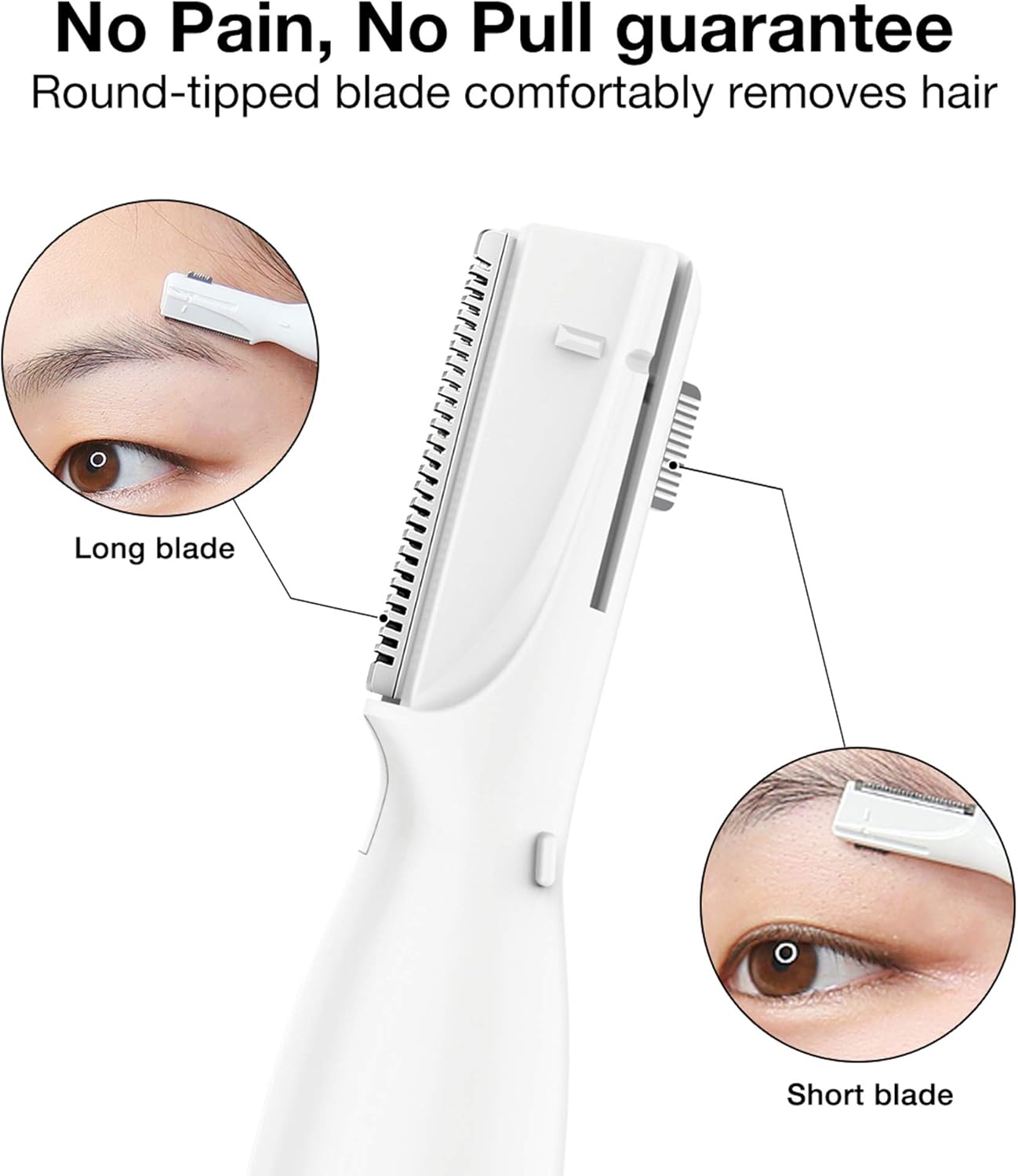 Elektrorasierer Damen Augenbrauen Rasier Trimmer Tragbarer Mini-Augenbrauen-Gesichtsrasierer-Trimmer für Frauen Augenbrauen/ Gesicht/ Körper/ Gesichtsbehandlung, Präzisionsrasur,keine Schnittgefahr