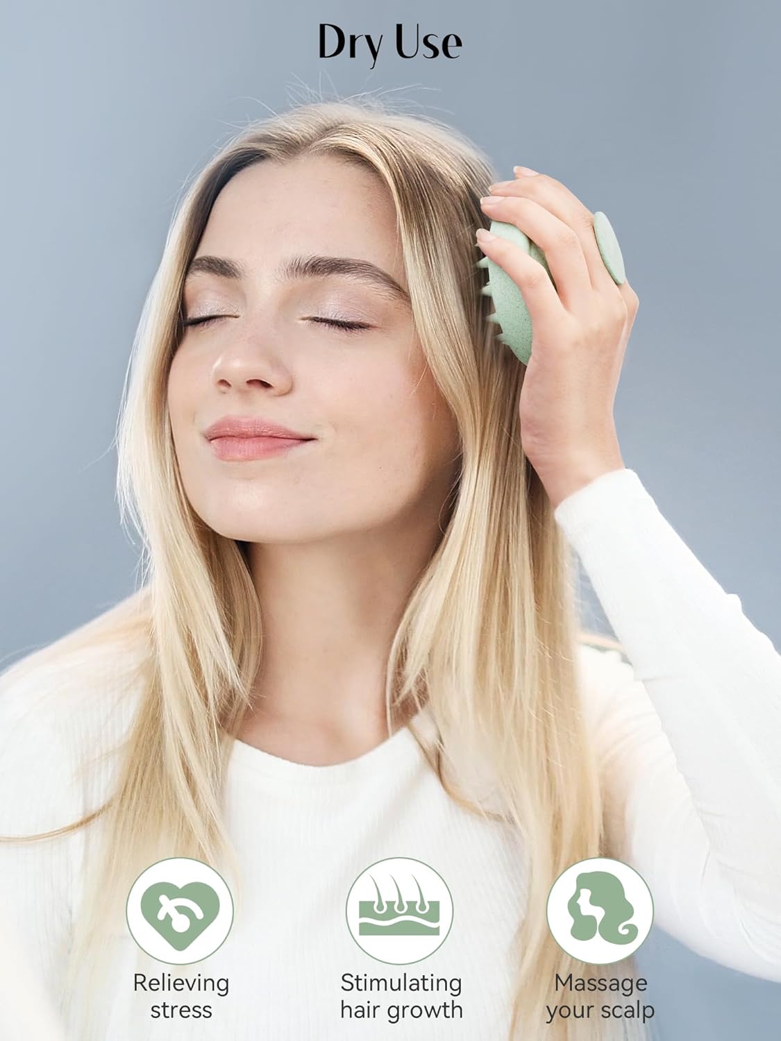 Kopfhaut Massagebürste, Kopfmassage Bürste mit weichen Silikonborstn, Haarmassagebürsten für die Haarpflege Entspannen Sie die Kopfhaut, Haarmassage für Männer, Frauen, Kinder, Himmelblau