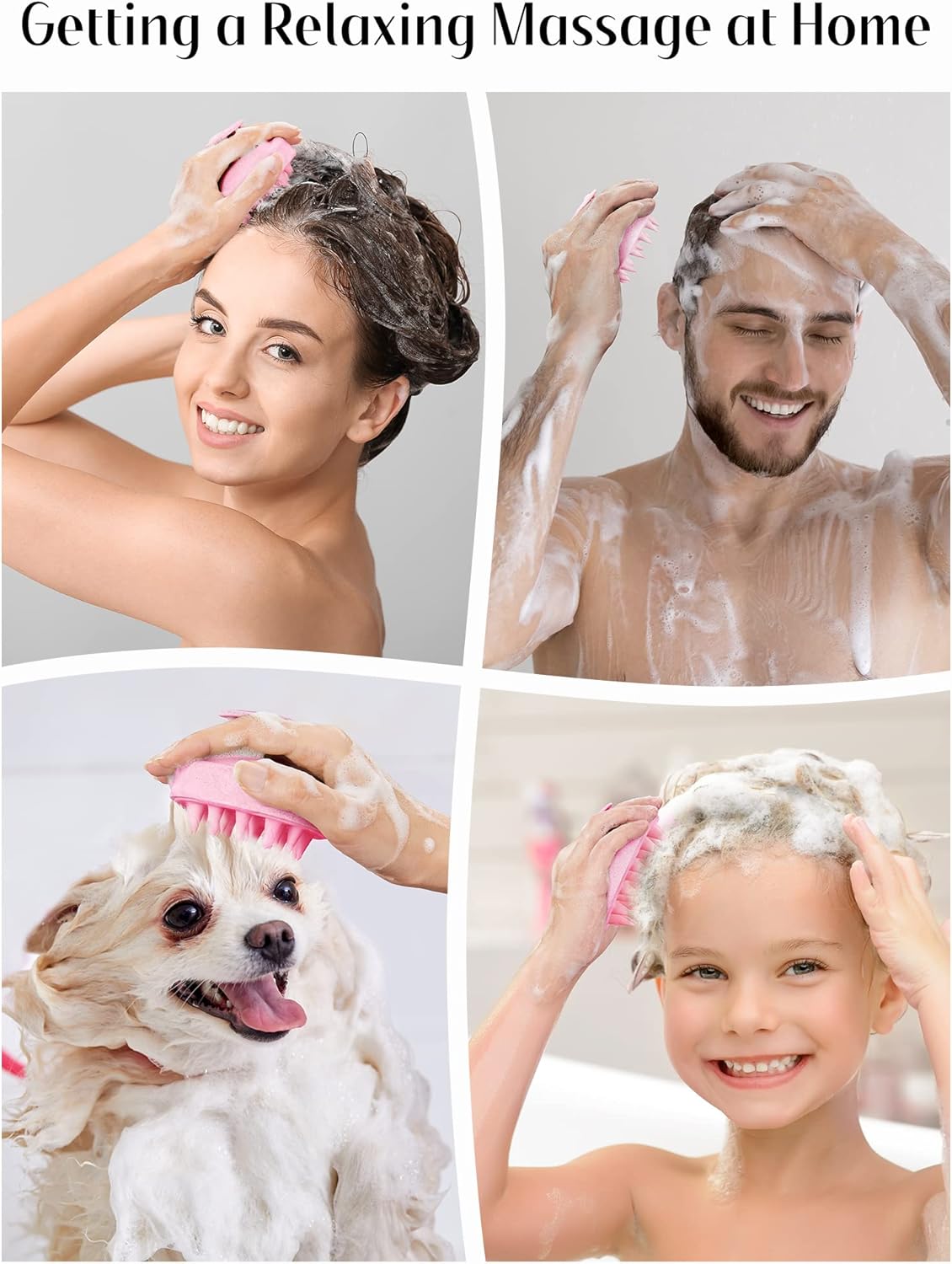 Kopfhaut Massagebürste, Kopfmassage Bürste mit weichen Silikonborstn, Haarmassagebürsten für die Haarpflege Entspannen Sie die Kopfhaut, Haarmassage für Männer, Frauen, Kinder, Himmelblau