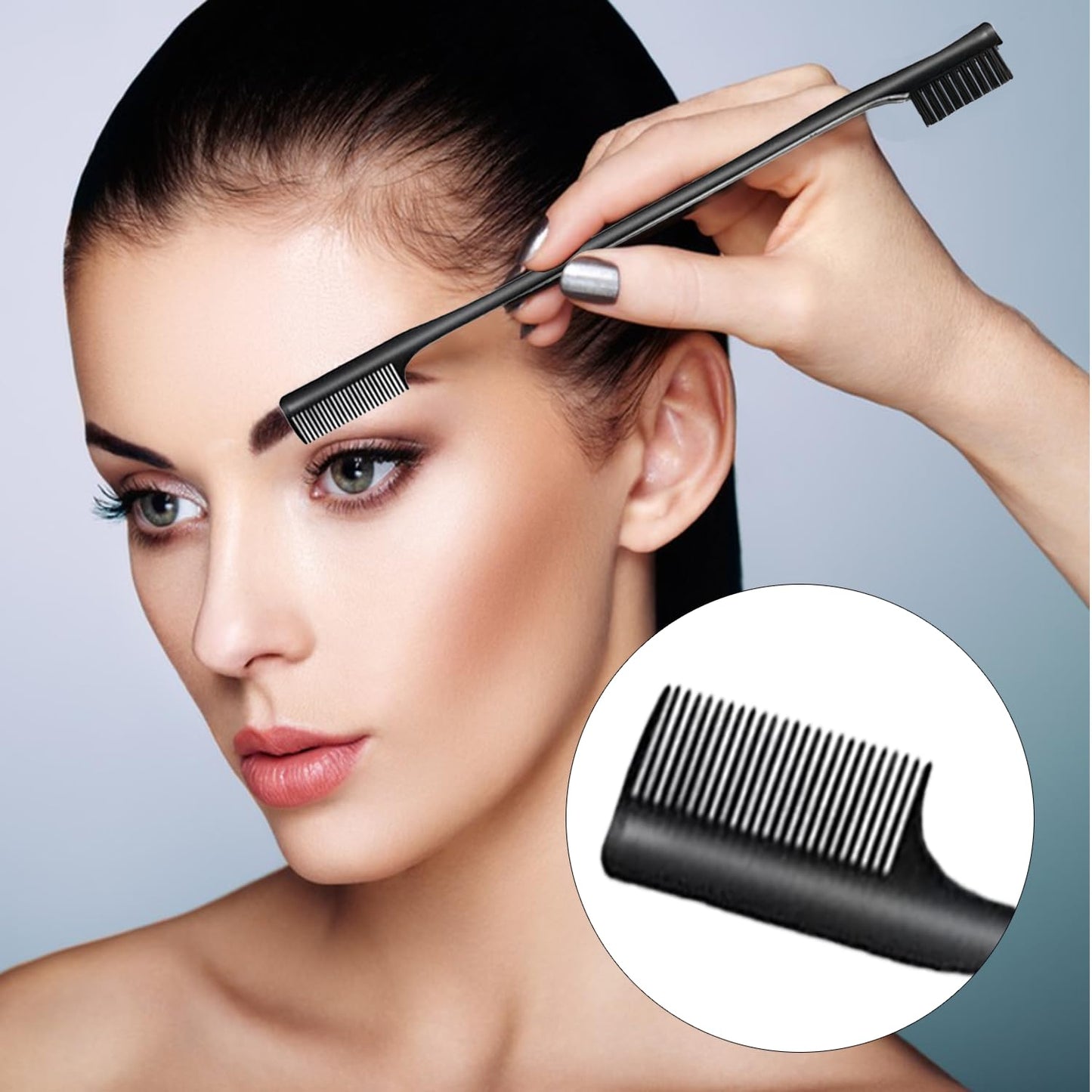 6 Stück Haarkamm-Set, Borsten Haarbürste Kamm Pflege Kanten Bürste, Kämme Robuster Rattenschwanz Kamm, Sleek Bun Bürste, Edges Brush, Borsten Bürste Haare, Geeignet für Friseure und Damen (Schwarz)