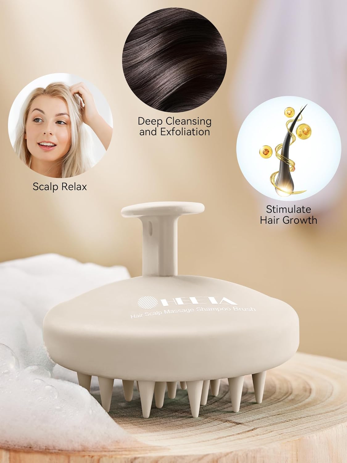Kopfhaut Massagebürste, Kopfmassage Bürste mit weichen Silikonborstn, Haarmassagebürsten für die Haarpflege Entspannen Sie die Kopfhaut, Haarmassage für Männer, Frauen, Kinder, Himmelblau