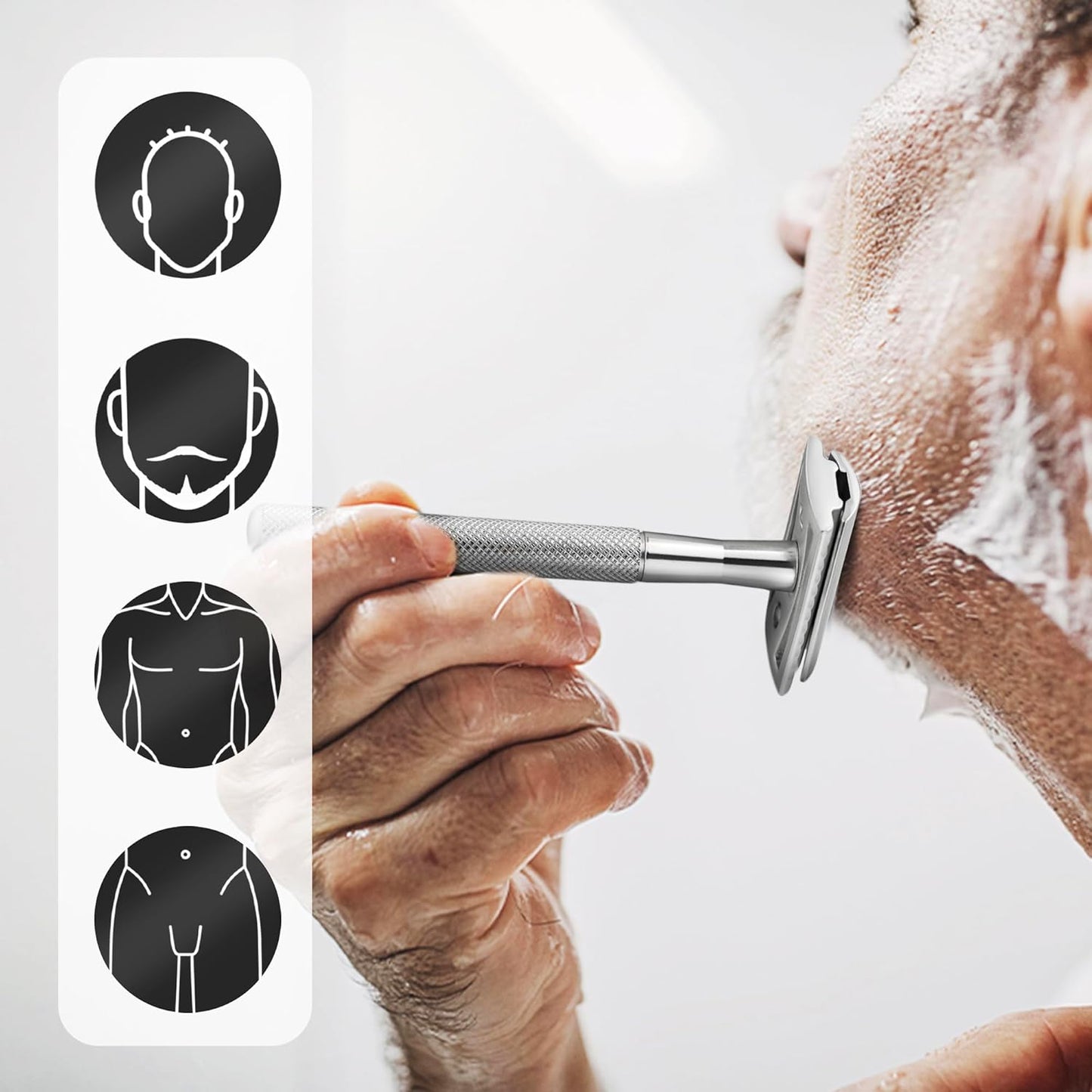 Rasierhobel Herren und Damen, Rasierhobel Metall, Zero Waste Safety Razor, Rasierhobel Geschlossener Kamm, Naßrasierer Herren und Damen, Bodyrasierer für Männer und Frauen, Metall Rasierer Plastikfrei