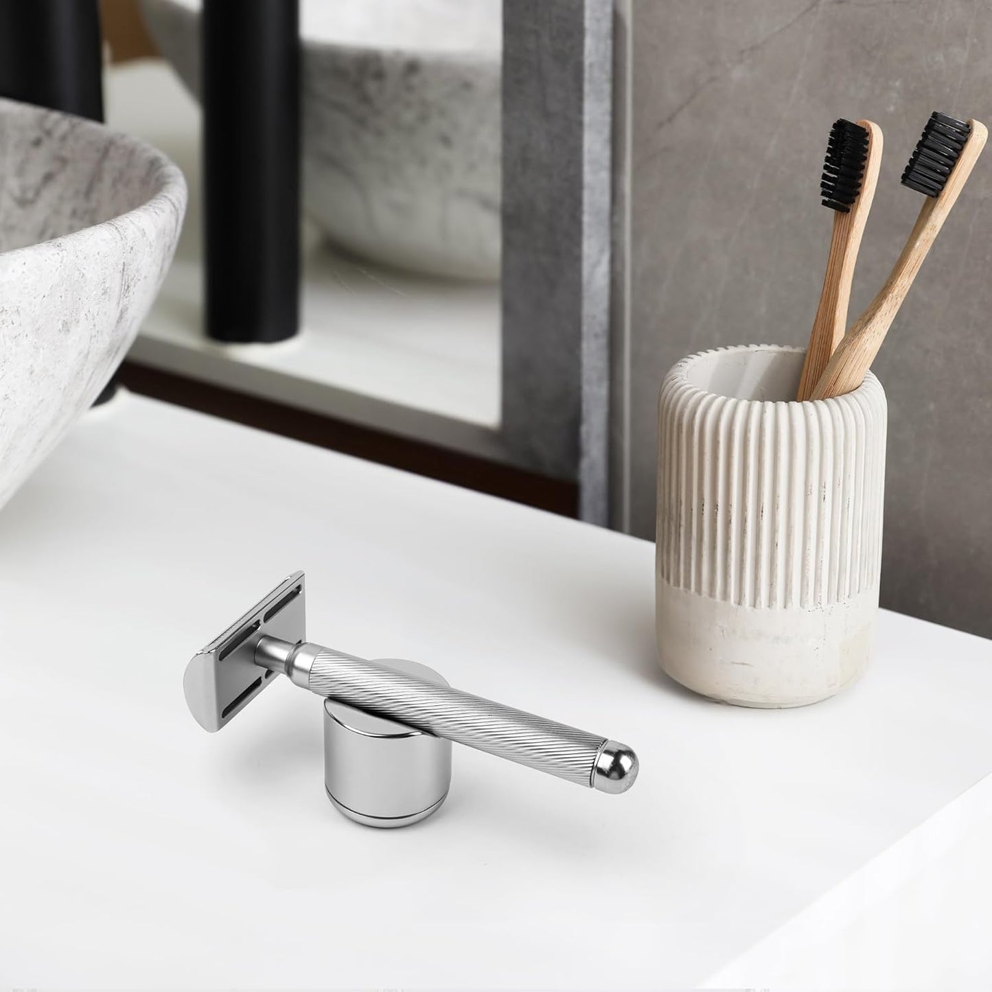 Rasierhobel Herren und Damen, Rasierhobel Metall, Zero Waste Safety Razor, Rasierhobel Geschlossener Kamm, Naßrasierer Herren und Damen, Bodyrasierer für Männer und Frauen, Metall Rasierer Plastikfrei