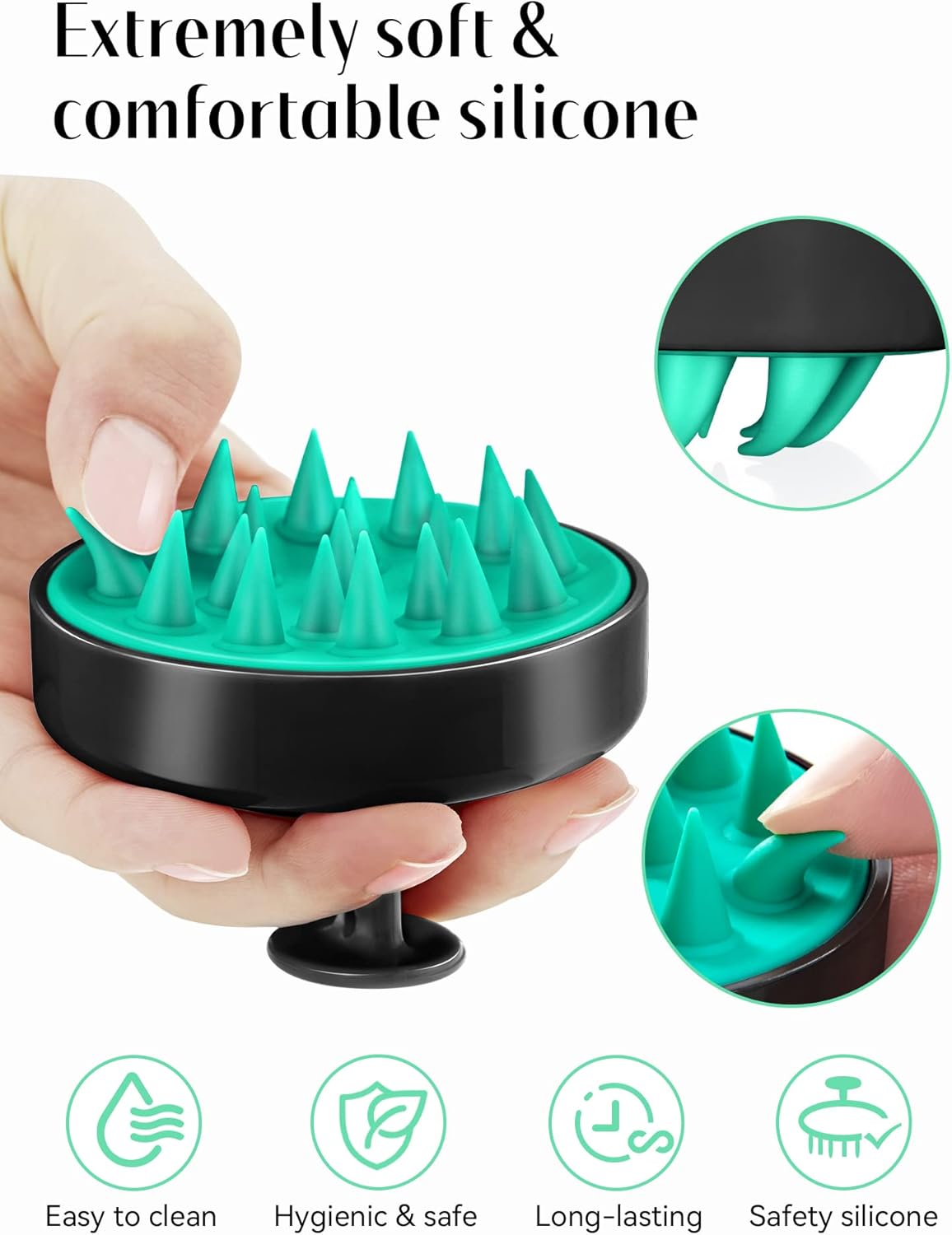 Kopfhaut Massagebürste, Kopfmassage Bürste mit weichen Silikonborstn, Haarmassagebürsten für die Haarpflege Entspannen Sie die Kopfhaut, Haarmassage für Männer, Frauen, Kinder, Himmelblau