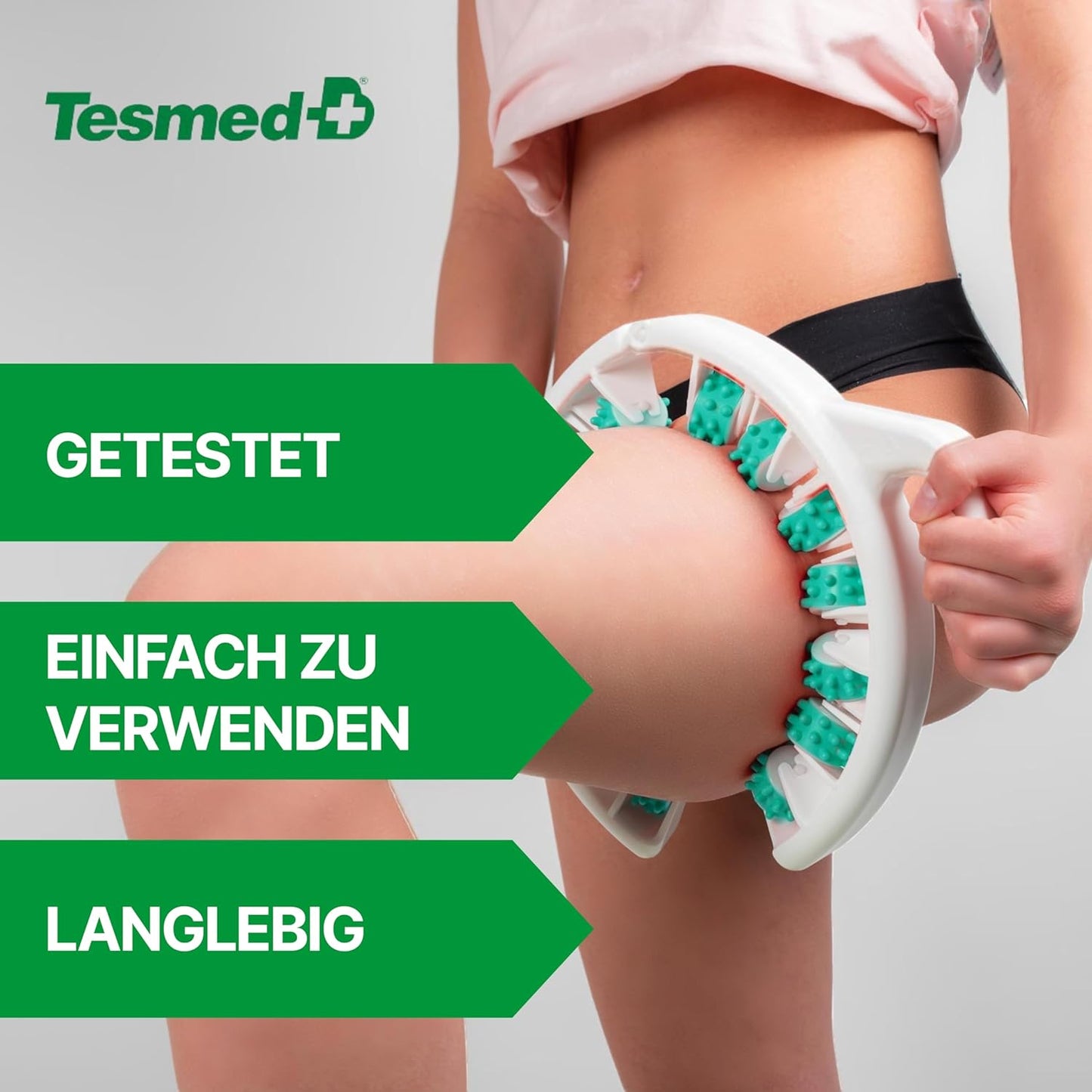 Manuelles Anti-Cellulite Massagegerät, Made in Italy, patentiert, mit mechanischer Dreifachwirkung und Rollen, die die Haut anheben, komprimieren und dehnen, Oberschenkel und Gesäß
