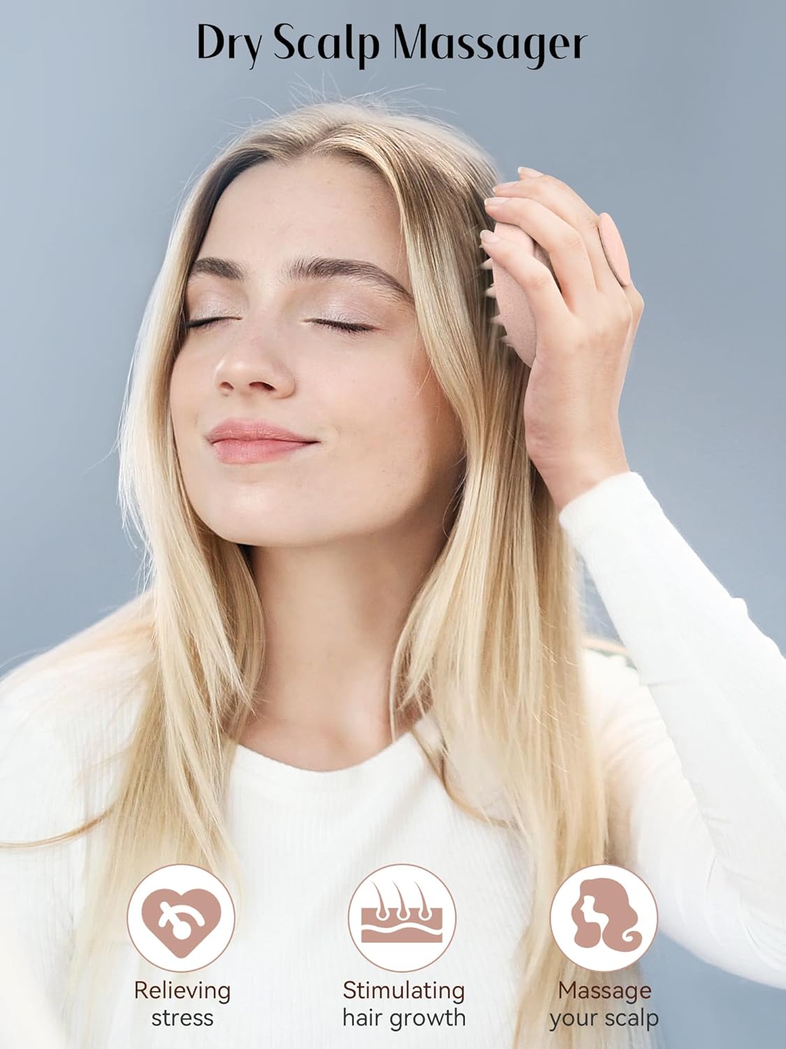 Kopfhaut Massagebürste, Kopfmassage Bürste mit weichen Silikonborstn, Haarmassagebürsten für die Haarpflege Entspannen Sie die Kopfhaut, Haarmassage für Männer, Frauen, Kinder, Himmelblau