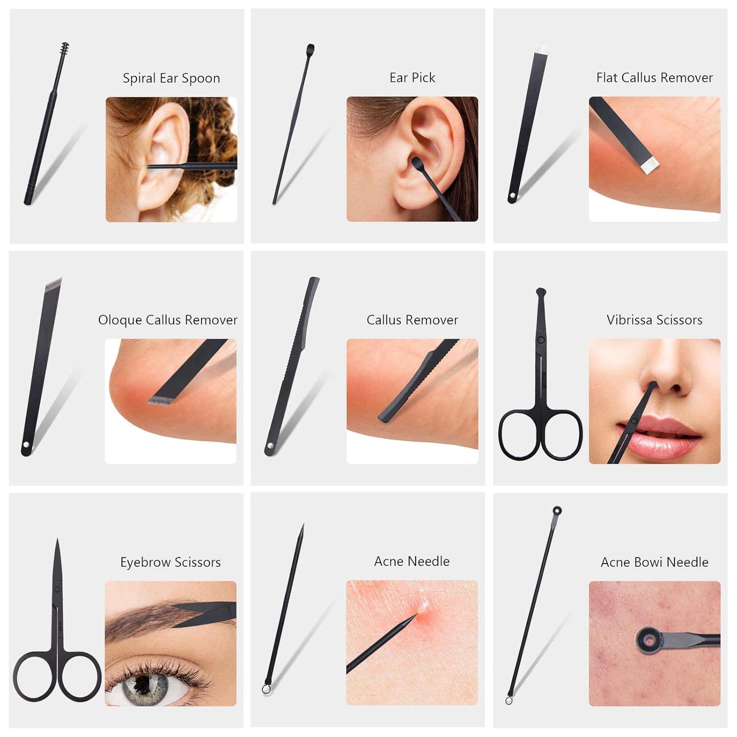 URAQT Nagelknipser, 18-teiliges Maniküre Pediküre Set, Damen Edelstahl Werkzeuge, Professionelle Beauty Nagelpflege Kit für Zuhause, Reisen (Roségold)