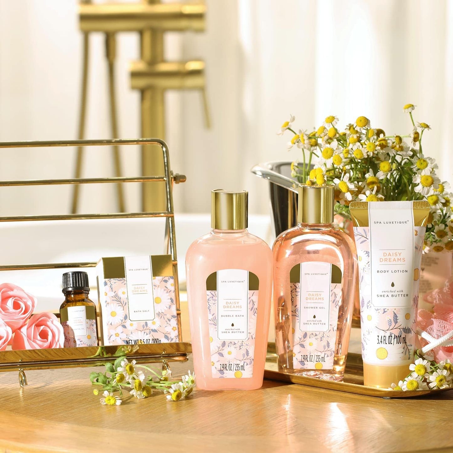Geburtstagsgeschenke für Frauen-Spa Luxetique Spa-Geschenk-Set 8PC Jasmin Badeset mit ätherischem Öl, Pamper-Geschenk-Sets für Frauen, Mama Geschenke, Wellnes Geschenke für Frauen Muttertagsgeschenk