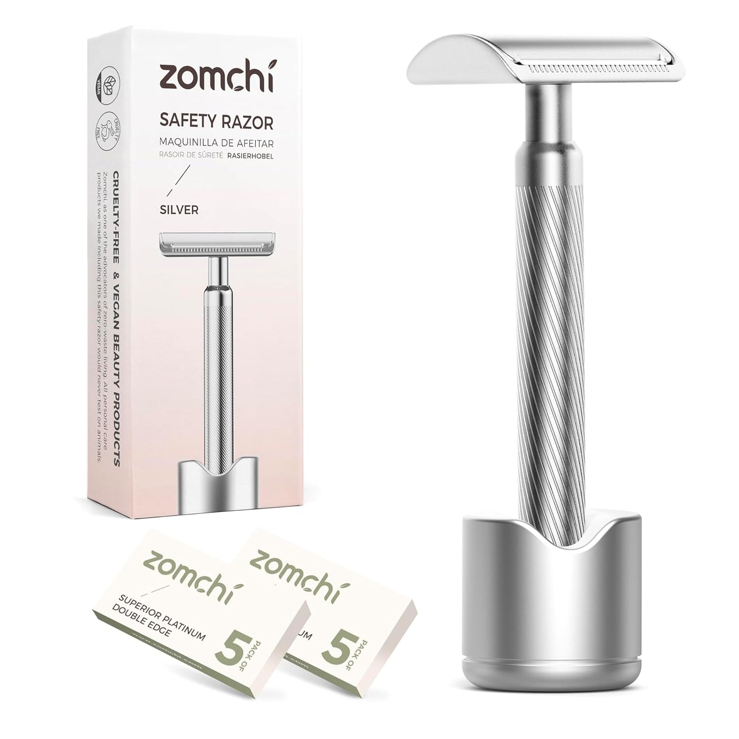 Rasierhobel Herren und Damen, Rasierhobel Metall, Zero Waste Safety Razor, Rasierhobel Geschlossener Kamm, Naßrasierer Herren und Damen, Bodyrasierer für Männer und Frauen, Metall Rasierer Plastikfrei