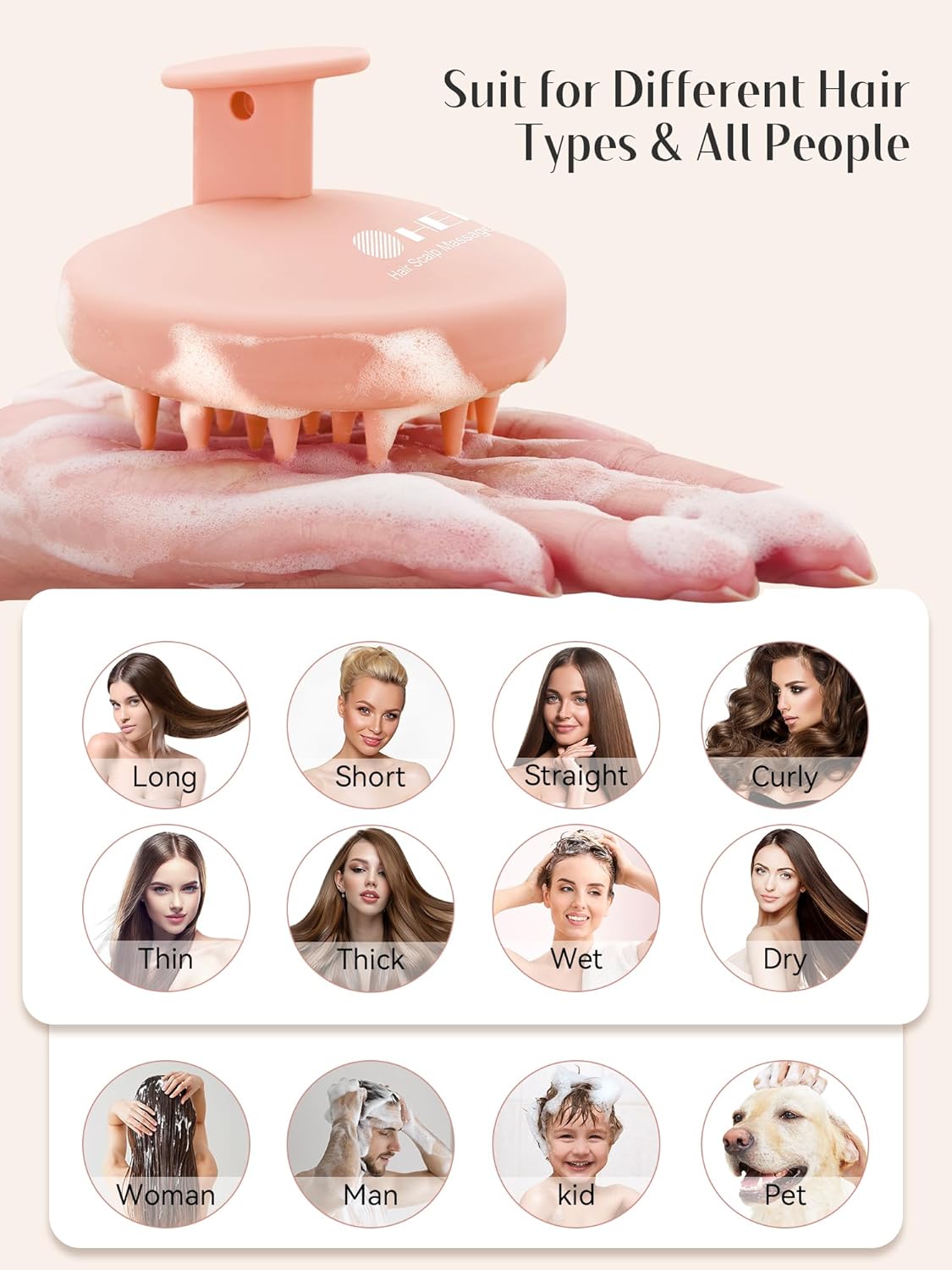 Kopfhaut Massagebürste, Kopfmassage Bürste mit weichen Silikonborstn, Haarmassagebürsten für die Haarpflege Entspannen Sie die Kopfhaut, Haarmassage für Männer, Frauen, Kinder, Himmelblau
