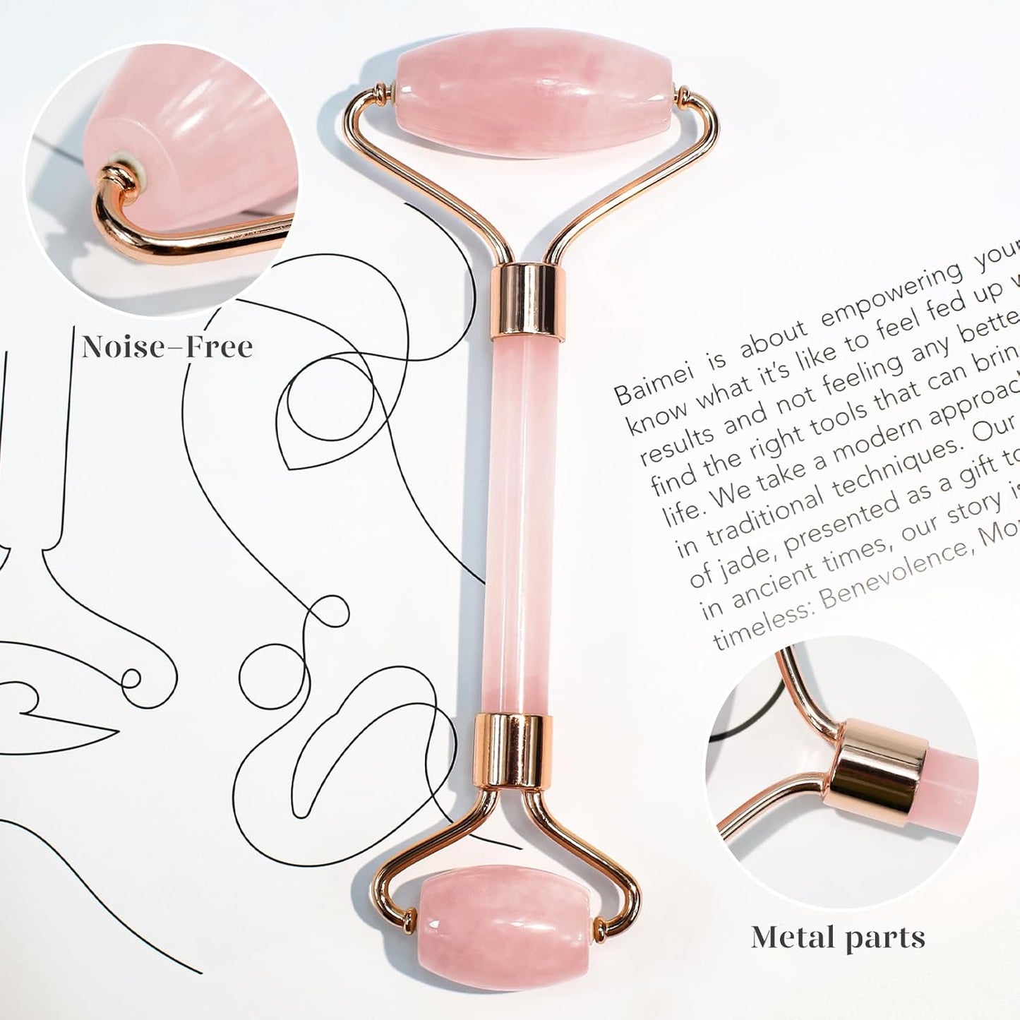 Gua Sha Stein und Gesichtsroller Rosenquarz,Guasha Set Beauty Massager, Jade Roller, Verbesserung Von Feinen Linien,Geschenk für Frauen