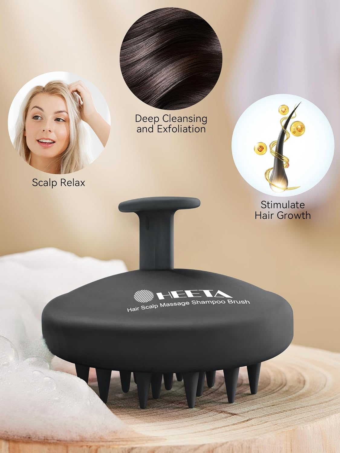 Kopfhaut Massagebürste, Kopfmassage Bürste mit weichen Silikonborstn, Haarmassagebürsten für die Haarpflege Entspannen Sie die Kopfhaut, Haarmassage für Männer, Frauen, Kinder, Himmelblau