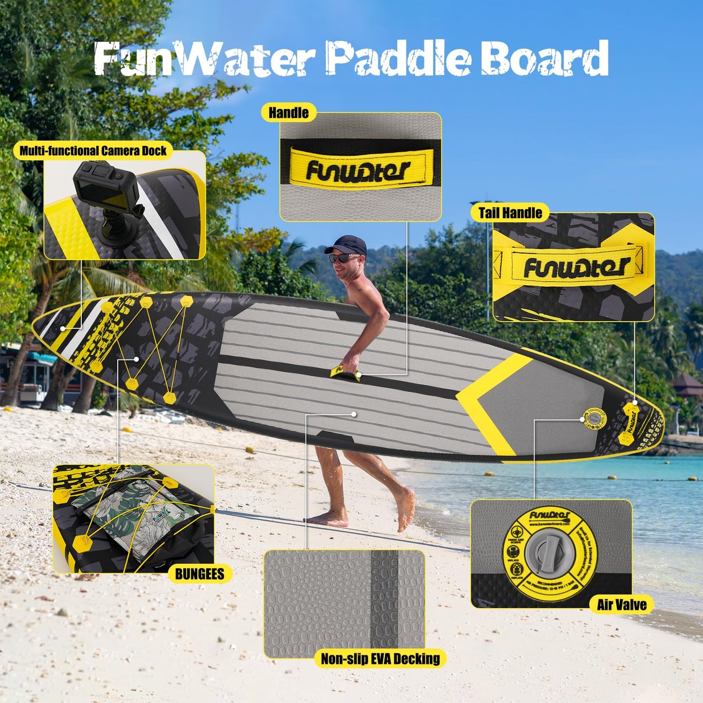Stand Up Paddling Board Sup Paddle Board Mit Verstellbarem Paddel