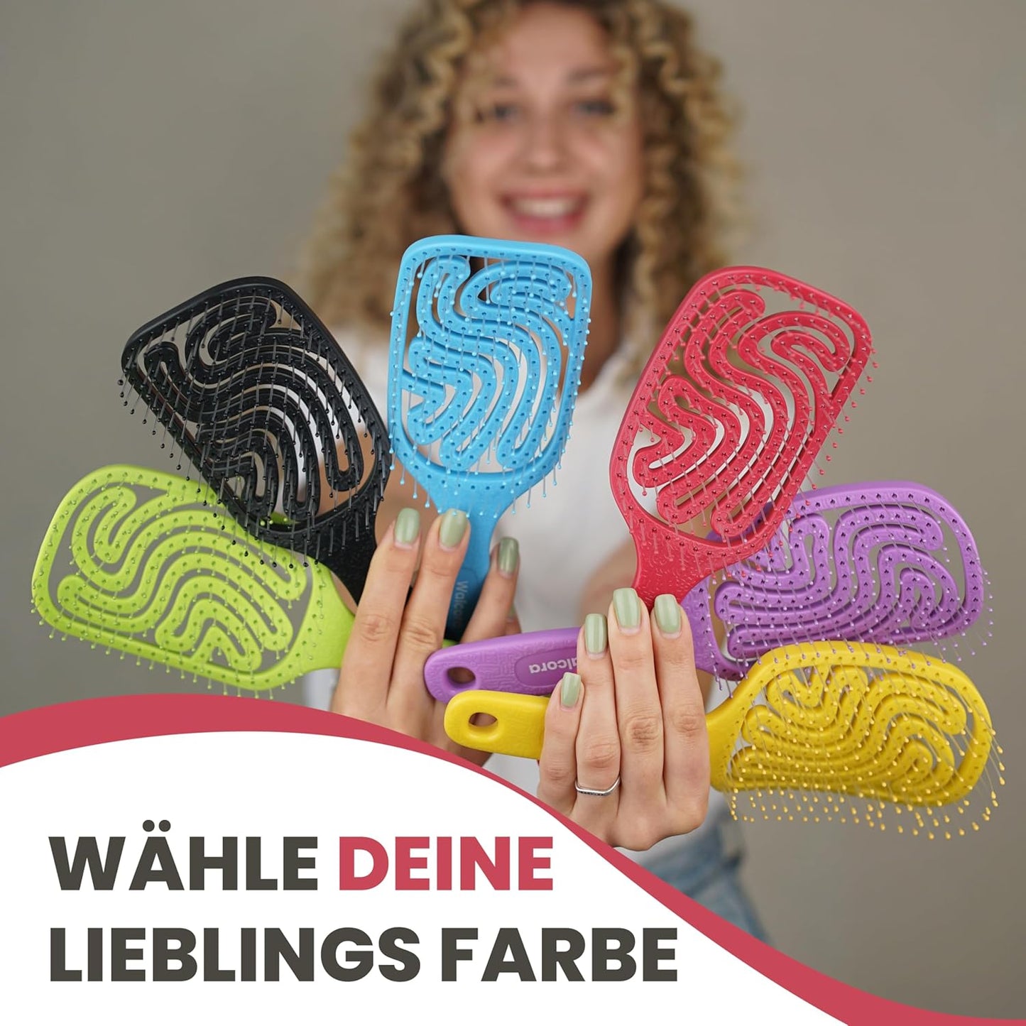 Haarbürste ohne Ziepen – NEUHEIT 2025 – Entwirrbürste & Detangler Bürste für Damen, Herren & Kinder, für Locken, nasse, feine & lange Haare, Hair Brush - Rot