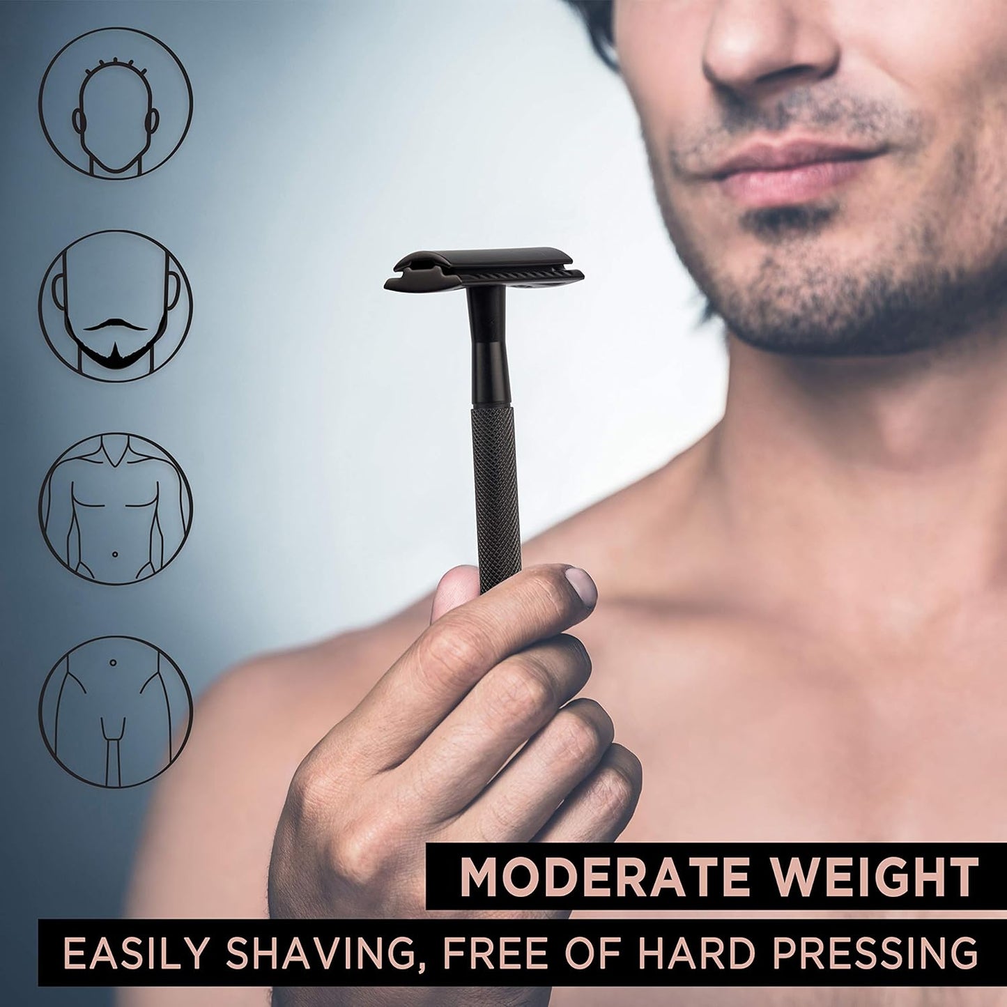 Rasierhobel Herren und Damen, Rasierhobel Metall, Zero Waste Safety Razor, Rasierhobel Geschlossener Kamm, Naßrasierer Herren und Damen, Bodyrasierer für Männer und Frauen, Metall Rasierer Plastikfrei