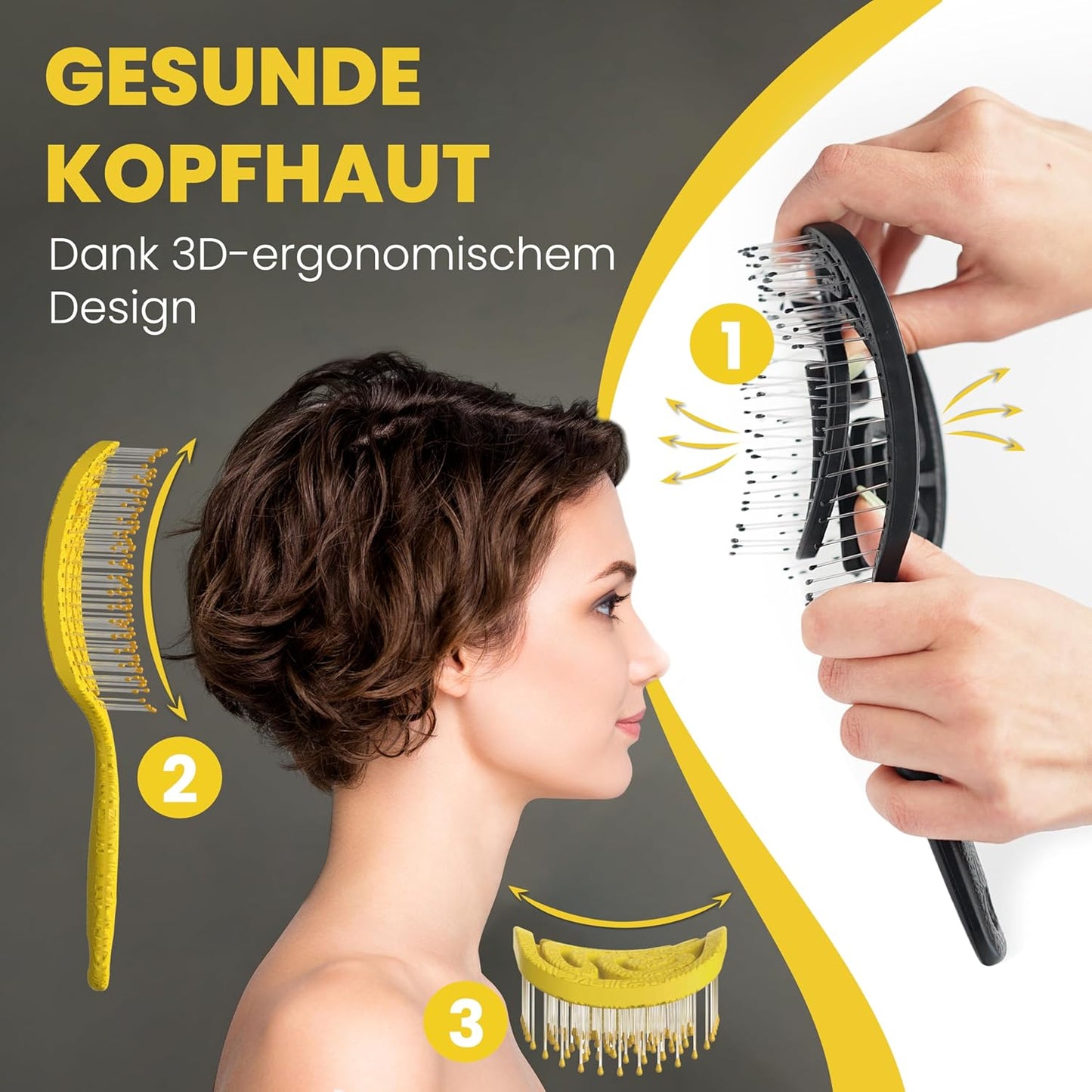 Haarbürste ohne Ziepen – NEUHEIT 2025 – Entwirrbürste & Detangler Bürste für Damen, Herren & Kinder, für Locken, nasse, feine & lange Haare, Hair Brush - Rot