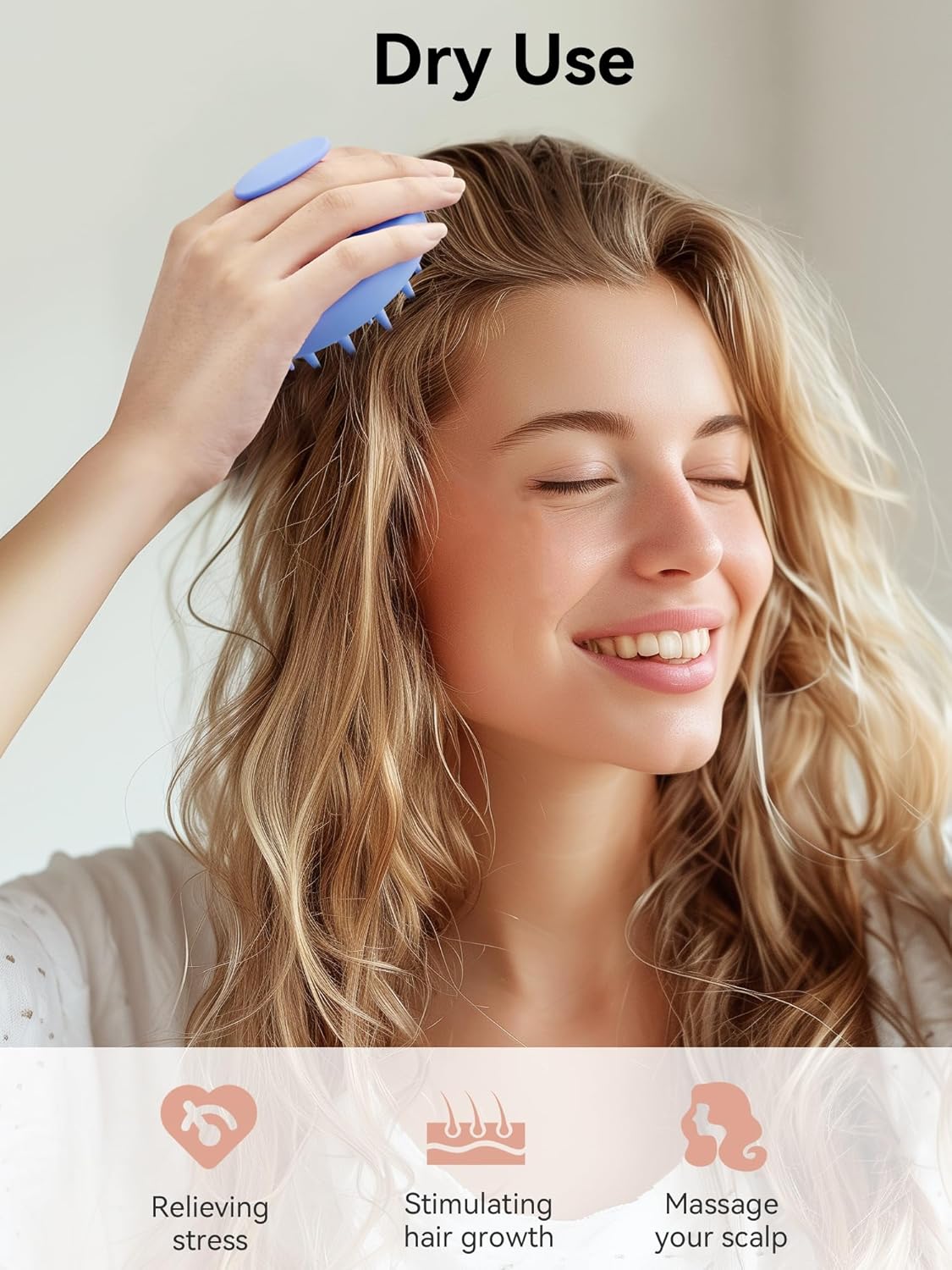 Kopfhaut Massagebürste, Kopfmassage Bürste mit weichen Silikonborstn, Haarmassagebürsten für die Haarpflege Entspannen Sie die Kopfhaut, Haarmassage für Männer, Frauen, Kinder, Himmelblau