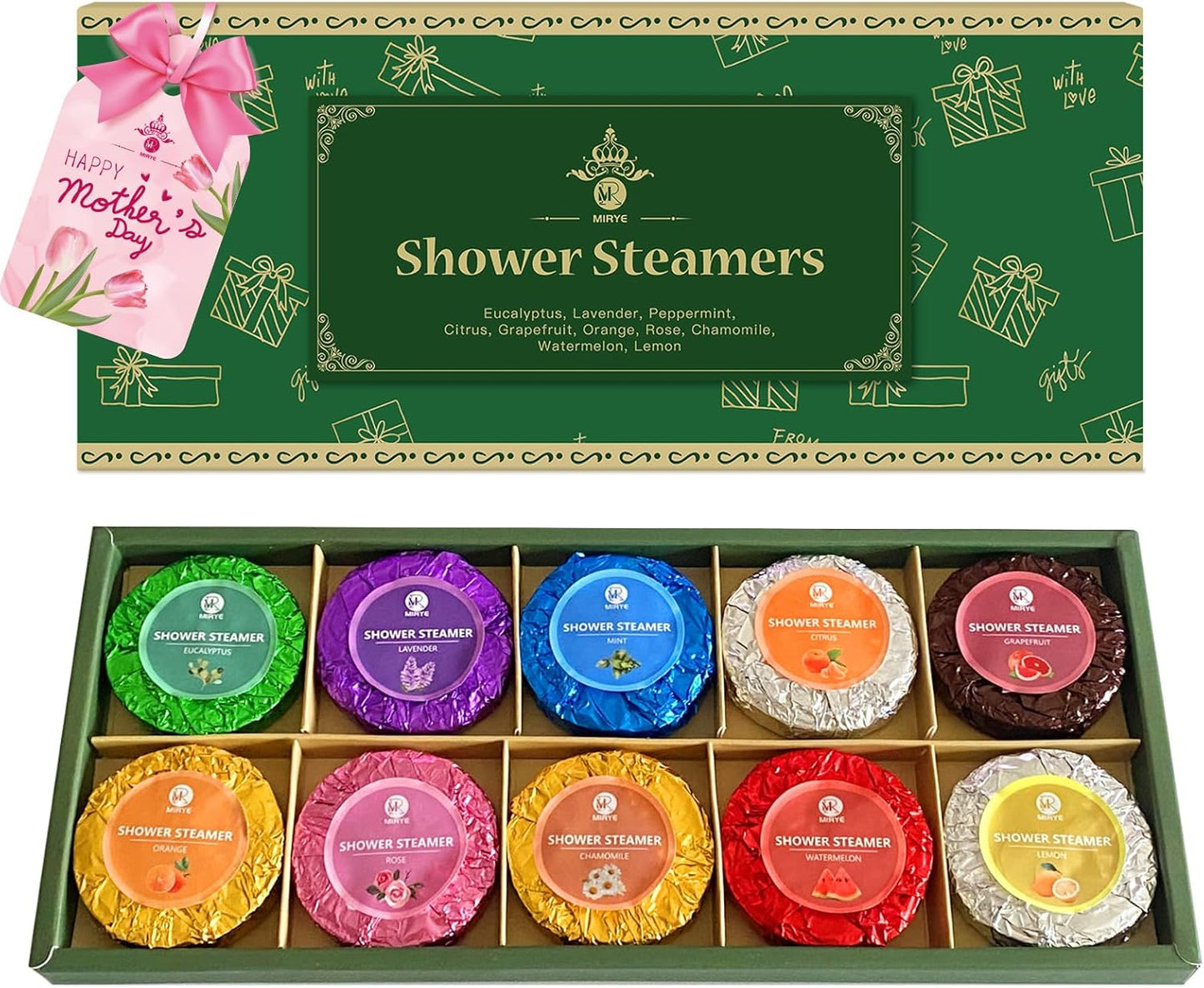 Shower Steamers, 10 Pack Shower Bombs Aromatherapy with Natural Essential Oils, Personal Care and Relaxation Birthday Gifts for Women and Men, Gifts Set