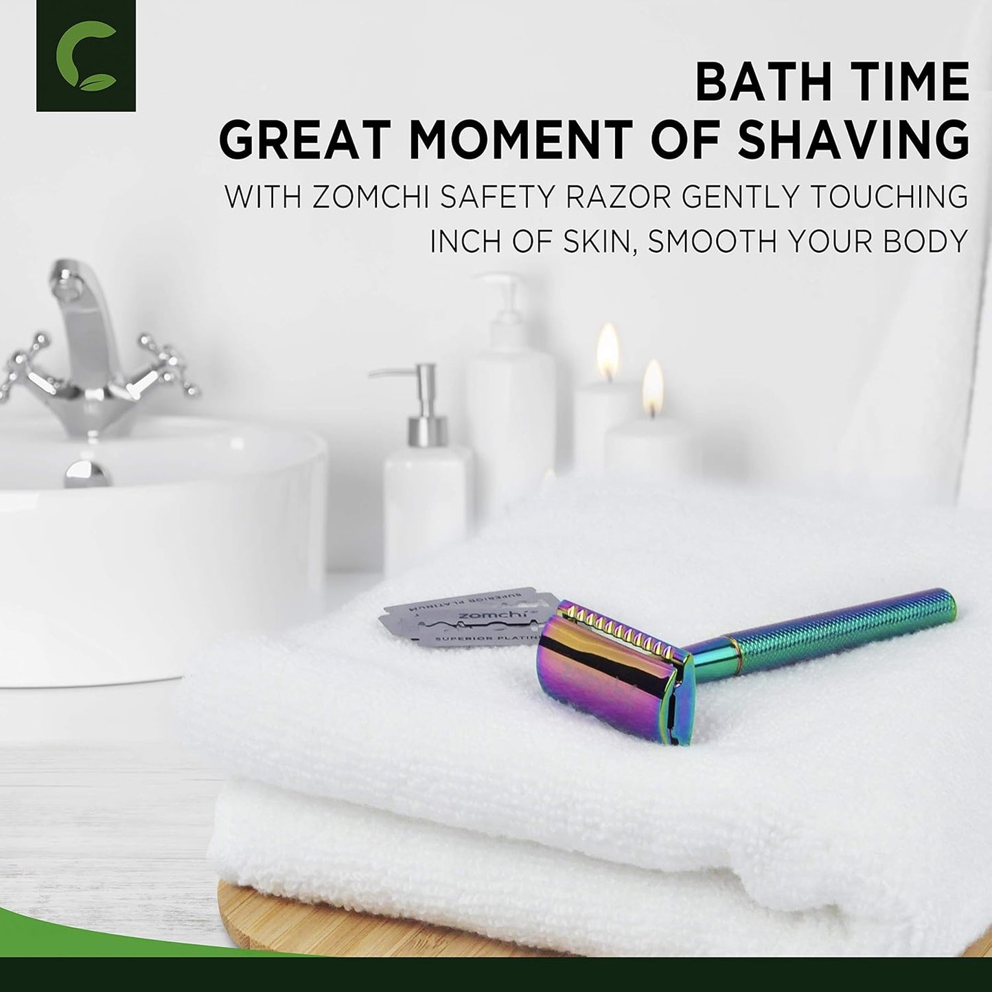 Rasierhobel Herren und Damen, Rasierhobel Metall, Zero Waste Safety Razor, Rasierhobel Geschlossener Kamm, Naßrasierer Herren und Damen, Bodyrasierer für Männer und Frauen, Metall Rasierer Plastikfrei