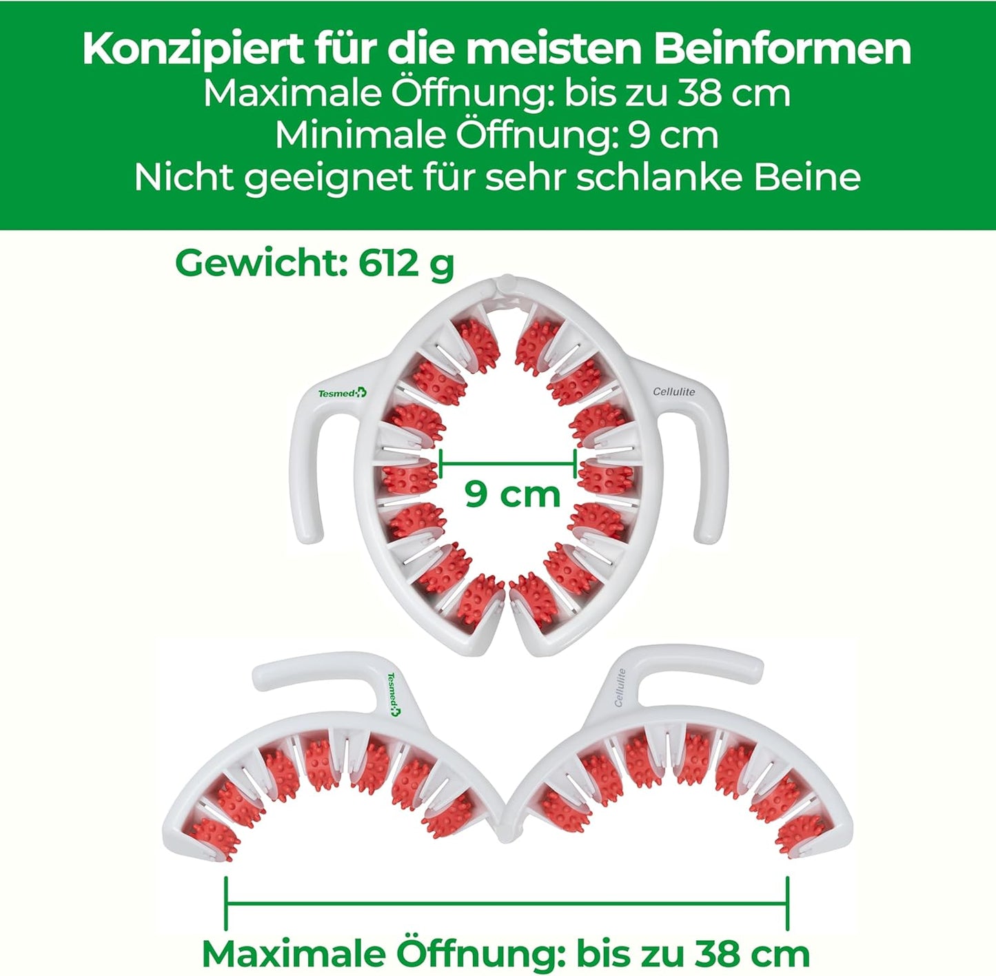 Manuelles Anti-Cellulite Massagegerät, Made in Italy, patentiert, mit mechanischer Dreifachwirkung und Rollen, die die Haut anheben, komprimieren und dehnen, Oberschenkel und Gesäß