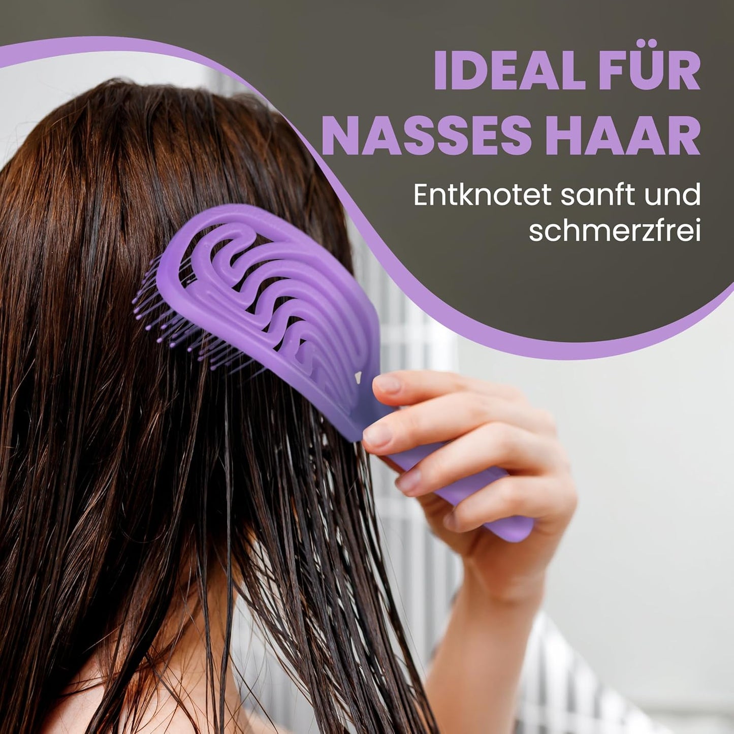 Haarbürste ohne Ziepen – NEUHEIT 2025 – Entwirrbürste & Detangler Bürste für Damen, Herren & Kinder, für Locken, nasse, feine & lange Haare, Hair Brush - Rot