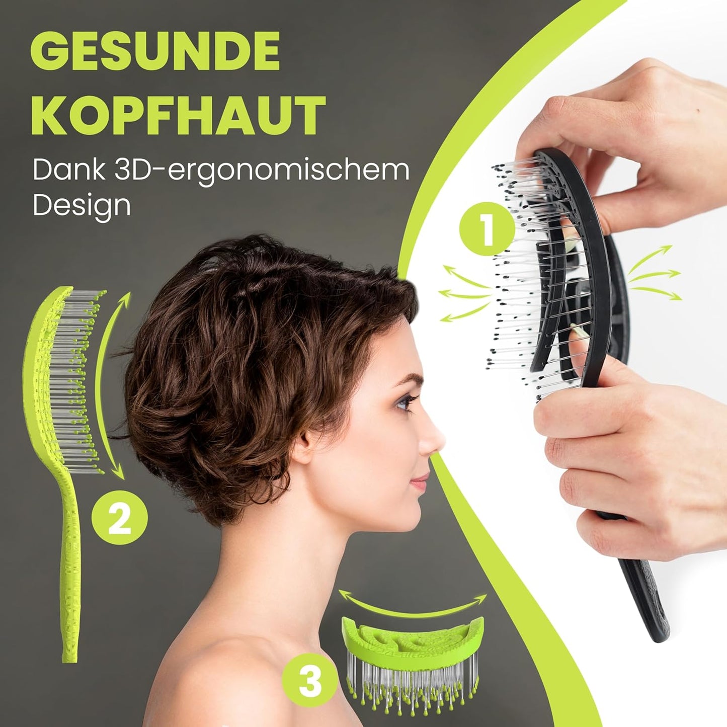 Haarbürste ohne Ziepen – NEUHEIT 2025 – Entwirrbürste & Detangler Bürste für Damen, Herren & Kinder, für Locken, nasse, feine & lange Haare, Hair Brush - Rot