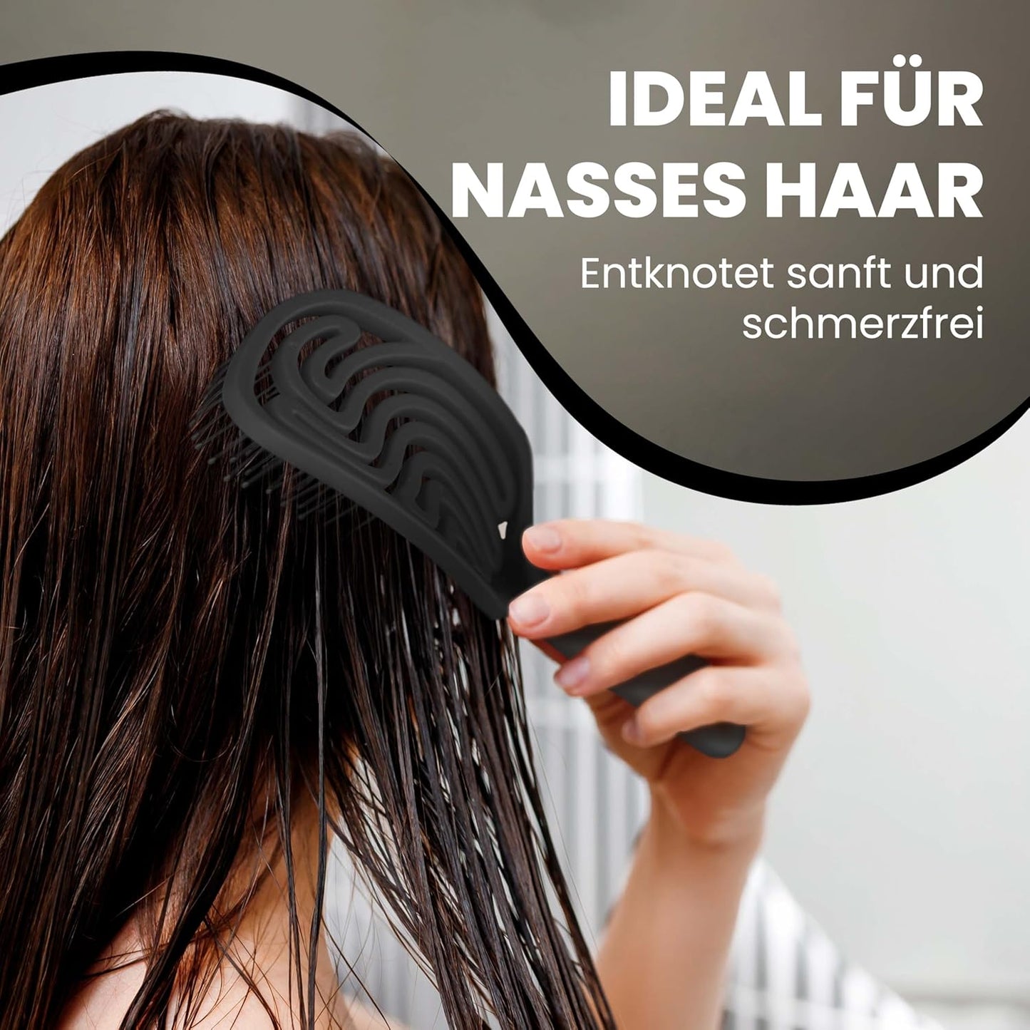 Haarbürste ohne Ziepen – NEUHEIT 2025 – Entwirrbürste & Detangler Bürste für Damen, Herren & Kinder, für Locken, nasse, feine & lange Haare, Hair Brush - Rot
