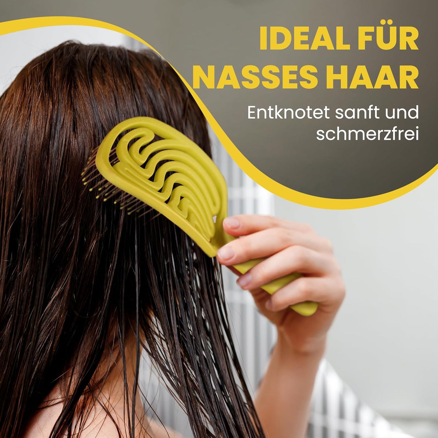 Haarbürste ohne Ziepen – NEUHEIT 2025 – Entwirrbürste & Detangler Bürste für Damen, Herren & Kinder, für Locken, nasse, feine & lange Haare, Hair Brush - Rot