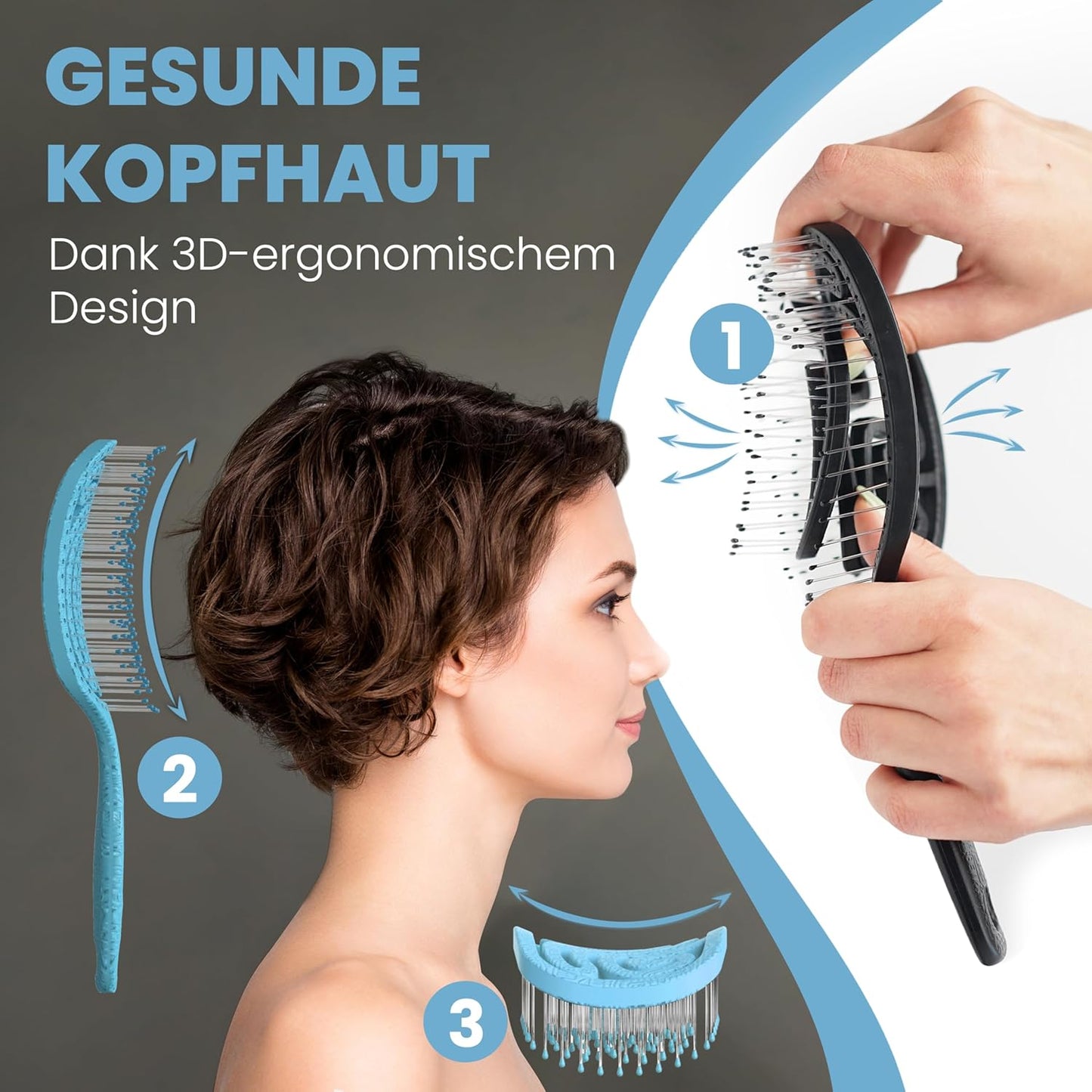 Haarbürste ohne Ziepen – NEUHEIT 2025 – Entwirrbürste & Detangler Bürste für Damen, Herren & Kinder, für Locken, nasse, feine & lange Haare, Hair Brush - Rot
