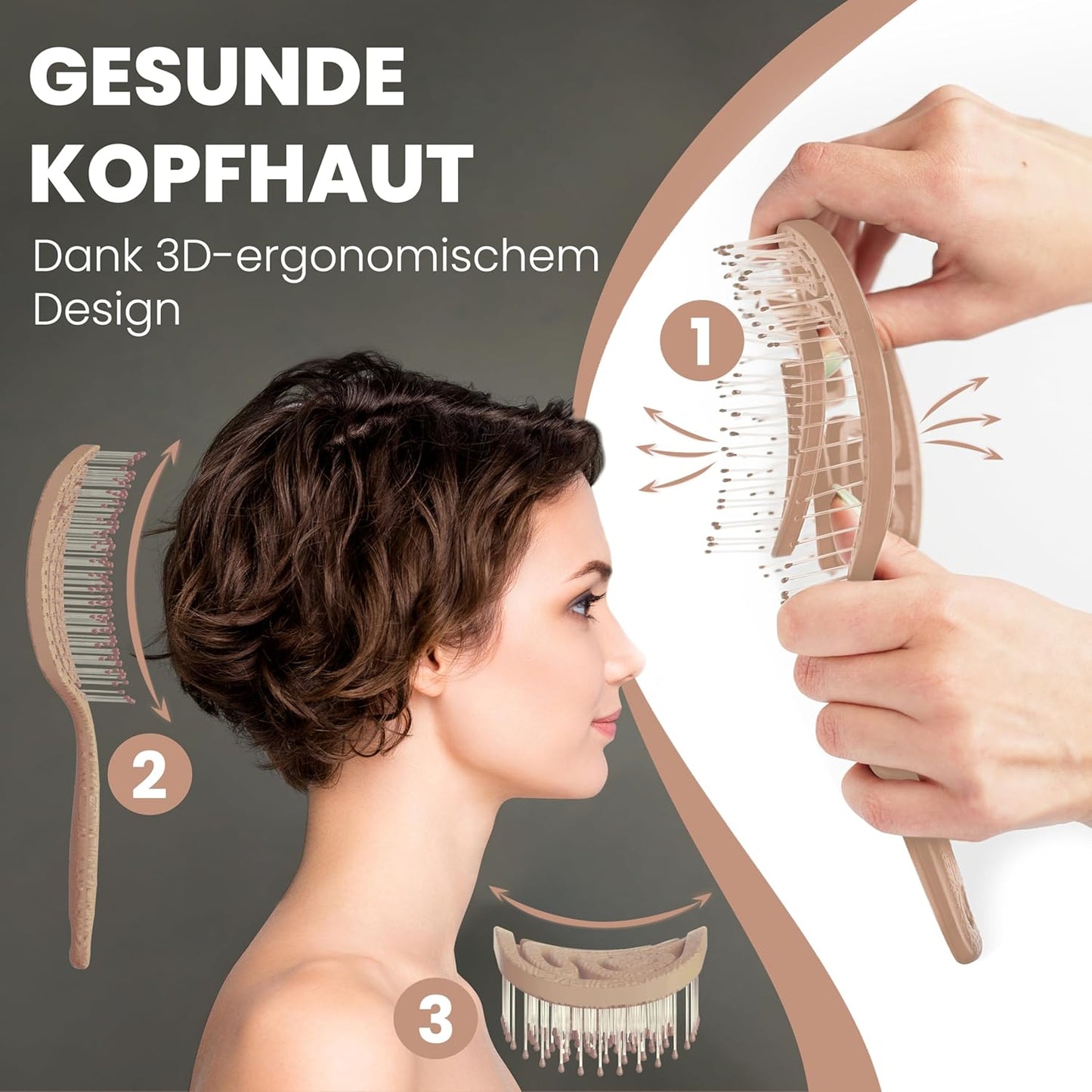 Haarbürste ohne Ziepen – NEUHEIT 2025 – Entwirrbürste & Detangler Bürste für Damen, Herren & Kinder, für Locken, nasse, feine & lange Haare, Hair Brush - Rot