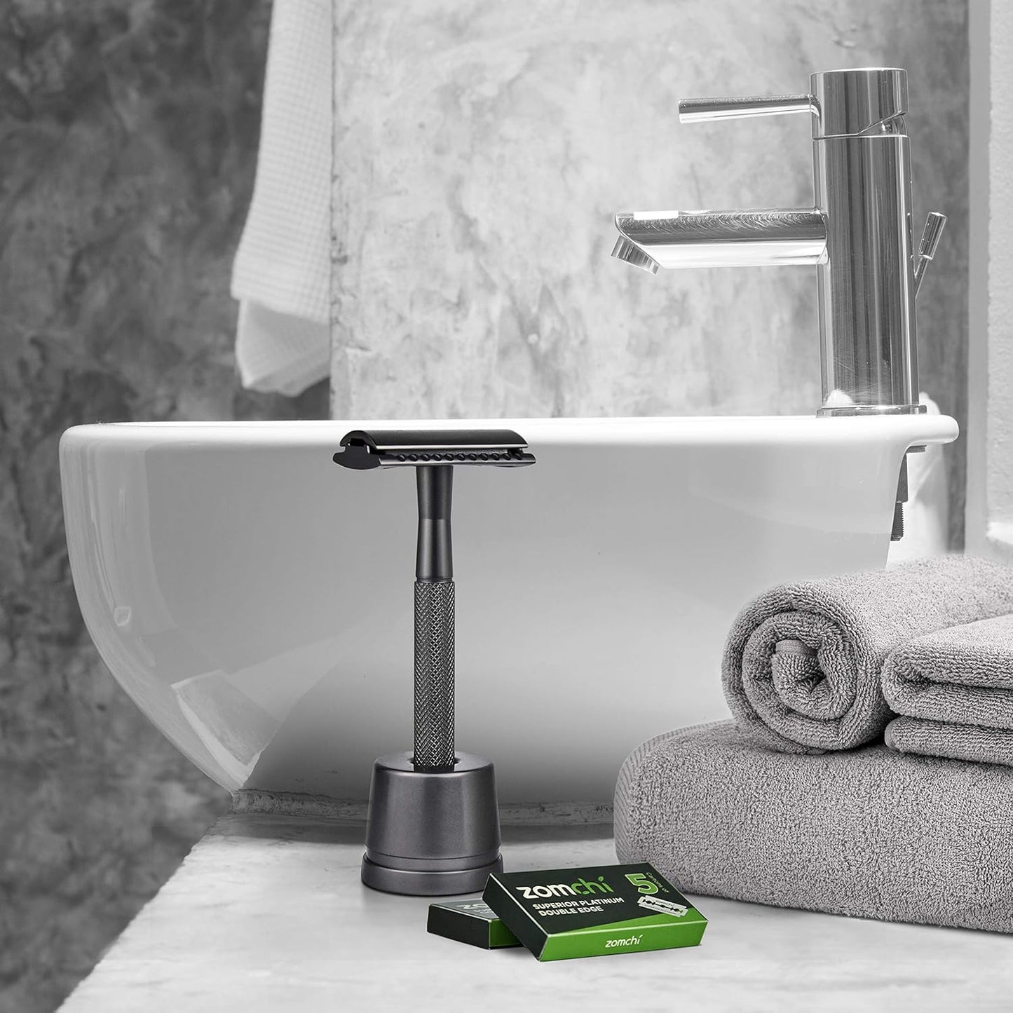 Rasierhobel Herren und Damen, Rasierhobel Metall, Zero Waste Safety Razor, Rasierhobel Geschlossener Kamm, Naßrasierer Herren und Damen, Bodyrasierer für Männer und Frauen, Metall Rasierer Plastikfrei