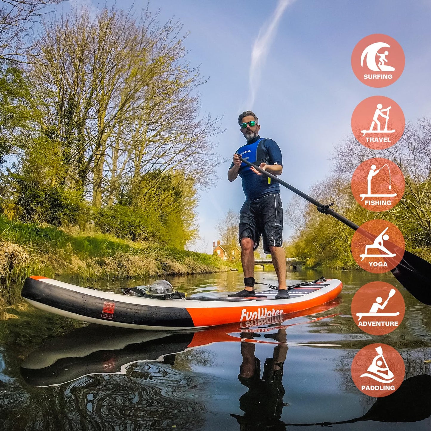 Stand Up Paddling Board Sup Paddle Board Mit Verstellbarem Paddel