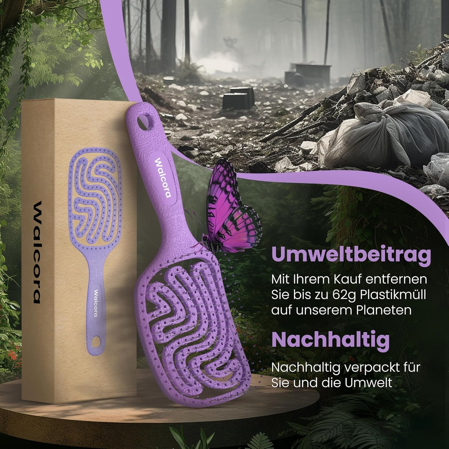 Haarbürste ohne Ziepen – NEUHEIT 2025 – Entwirrbürste & Detangler Bürste für Damen, Herren & Kinder, für Locken, nasse, feine & lange Haare, Hair Brush - Rot