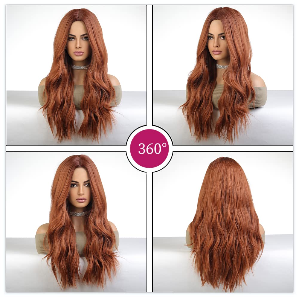 Lange Lockige Ombre Braun zu Blond Perücken für Frauen Synthetisches Haar Hitzebeständig Ombre Perücke für Tägliche Party Cosplay Verwendung