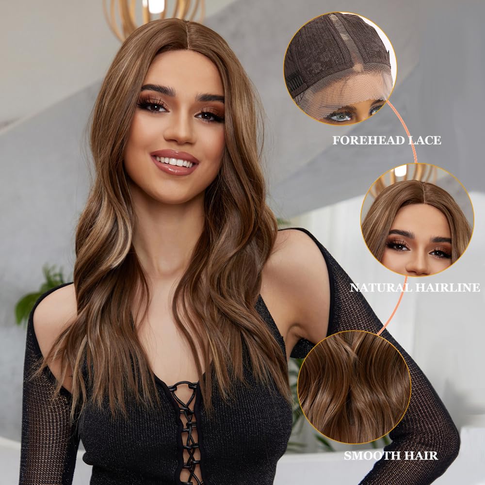 Lange Lockige Ombre Braun zu Blond Perücken für Frauen Synthetisches Haar Hitzebeständig Ombre Perücke für Tägliche Party Cosplay Verwendung