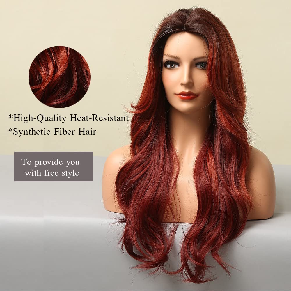 Lange Lockige Ombre Braun zu Blond Perücken für Frauen Synthetisches Haar Hitzebeständig Ombre Perücke für Tägliche Party Cosplay Verwendung