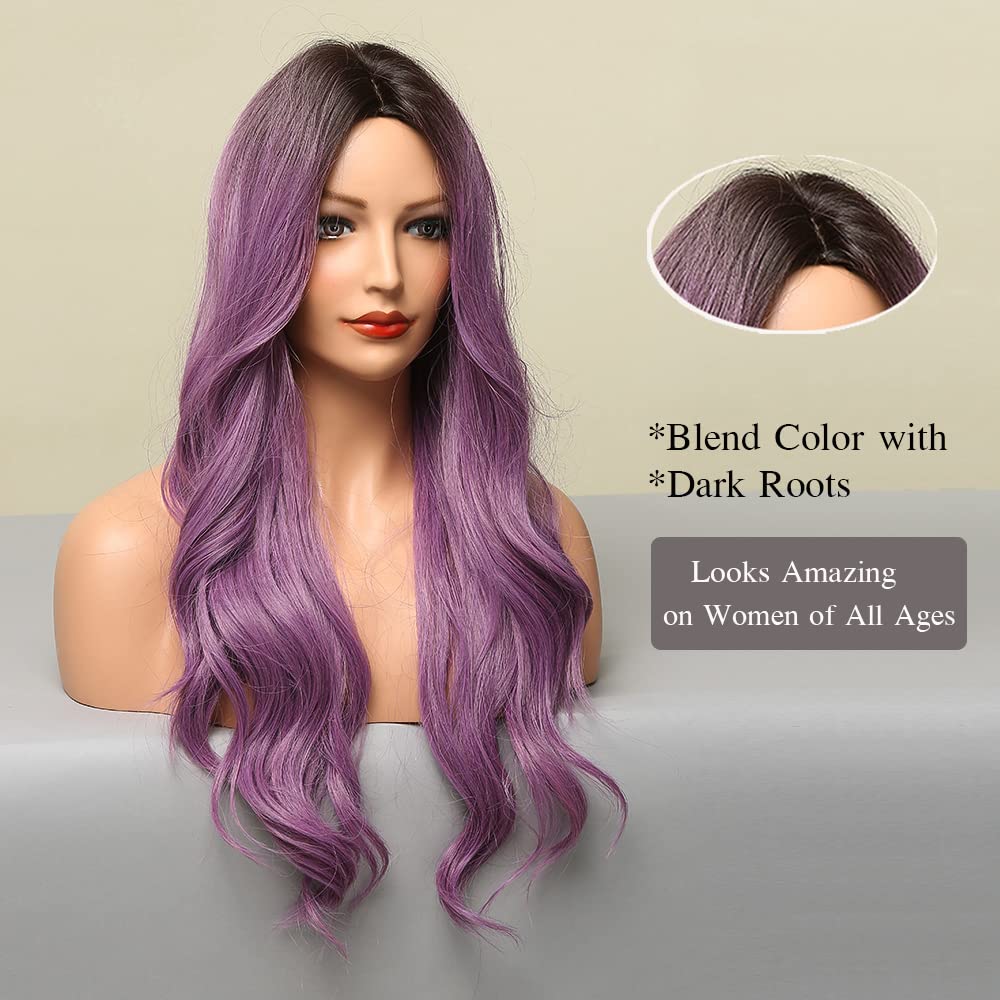 Lange Lockige Ombre Braun zu Blond Perücken für Frauen Synthetisches Haar Hitzebeständig Ombre Perücke für Tägliche Party Cosplay Verwendung
