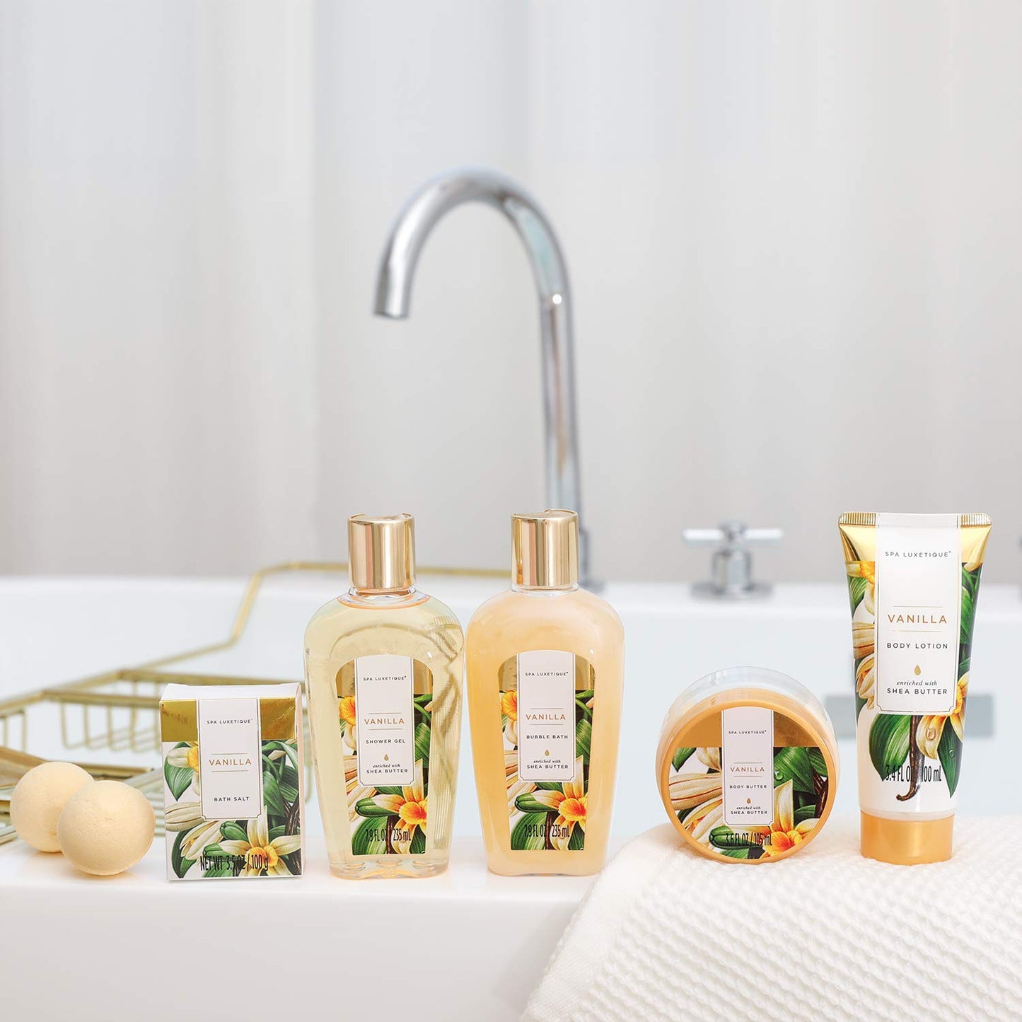 Geburtstagsgeschenke für Frauen-Spa Luxetique Spa-Geschenk-Set 8PC Jasmin Badeset mit ätherischem Öl, Pamper-Geschenk-Sets für Frauen, Mama Geschenke, Wellnes Geschenke für Frauen Muttertagsgeschenk