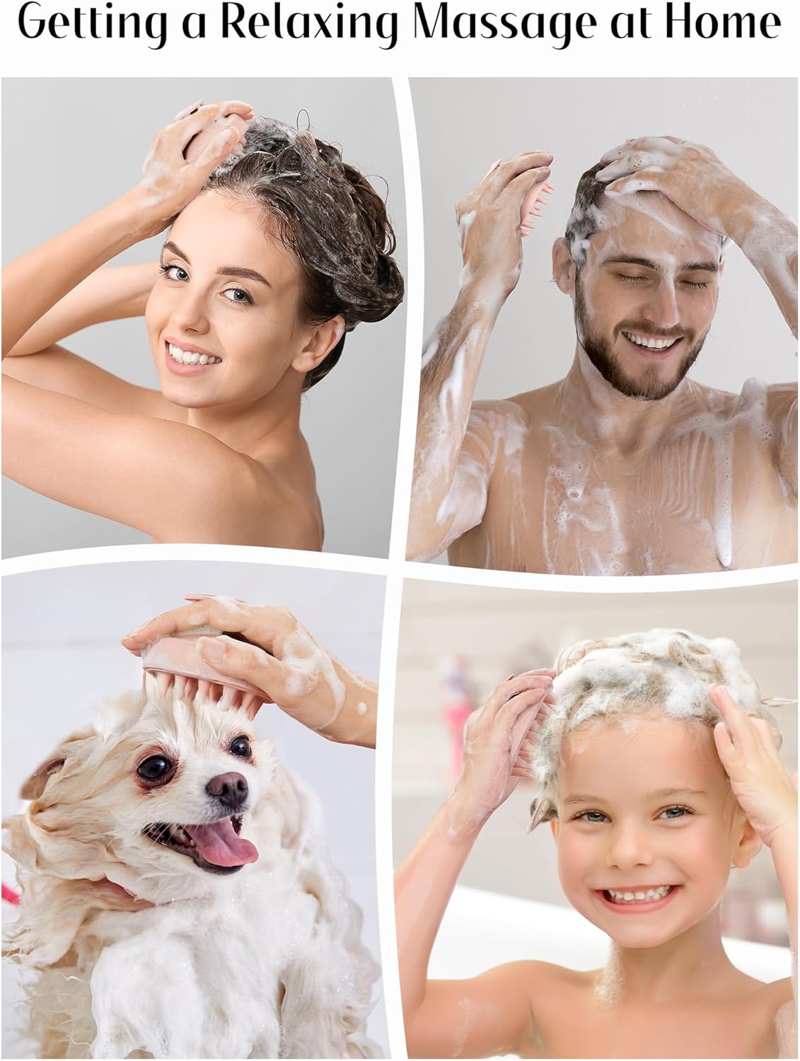 Kopfhaut Massagebürste, Kopfmassage Bürste mit weichen Silikonborstn, Haarmassagebürsten für die Haarpflege Entspannen Sie die Kopfhaut, Haarmassage für Männer, Frauen, Kinder, Himmelblau