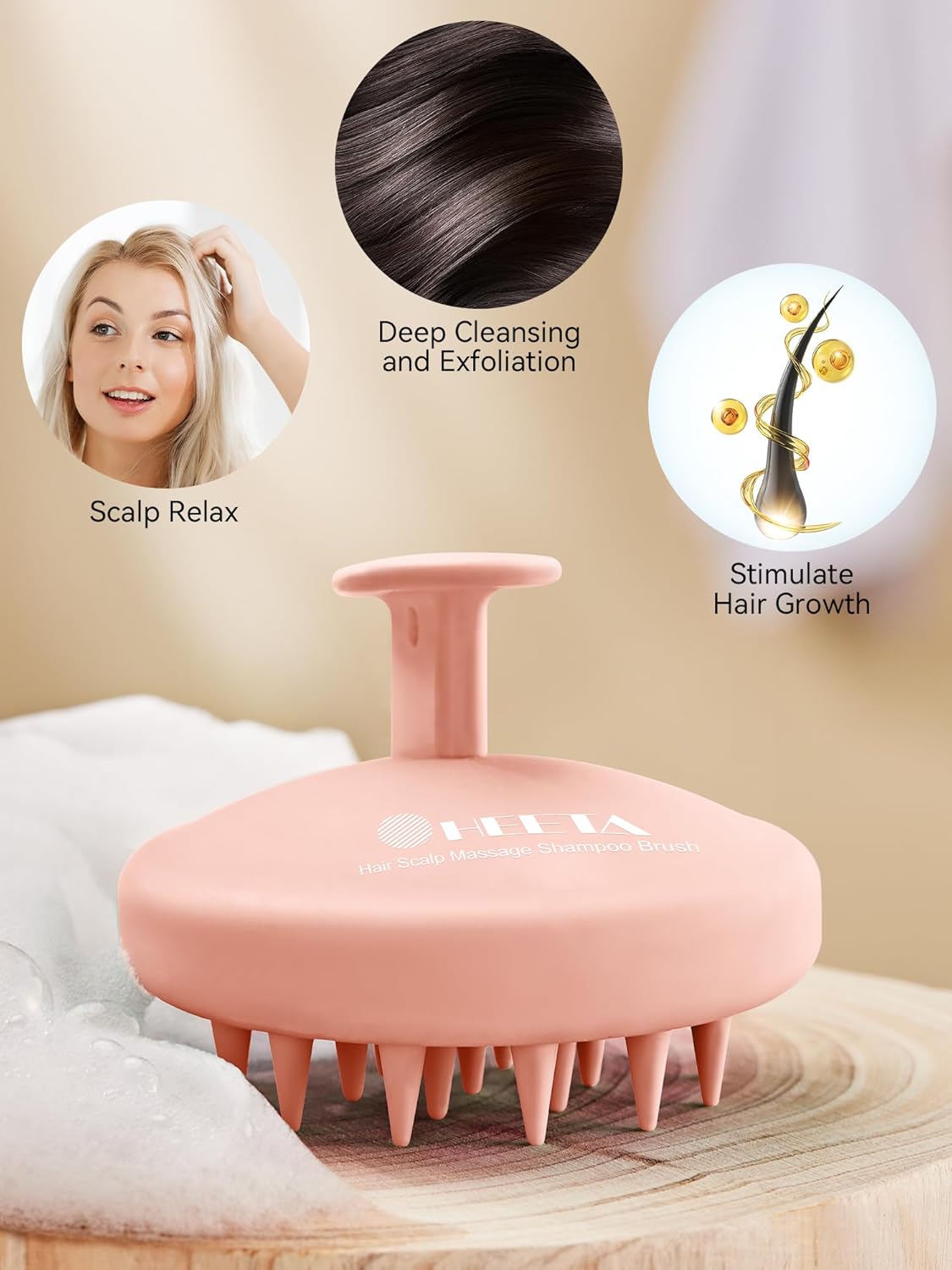 Kopfhaut Massagebürste, Kopfmassage Bürste mit weichen Silikonborstn, Haarmassagebürsten für die Haarpflege Entspannen Sie die Kopfhaut, Haarmassage für Männer, Frauen, Kinder, Himmelblau